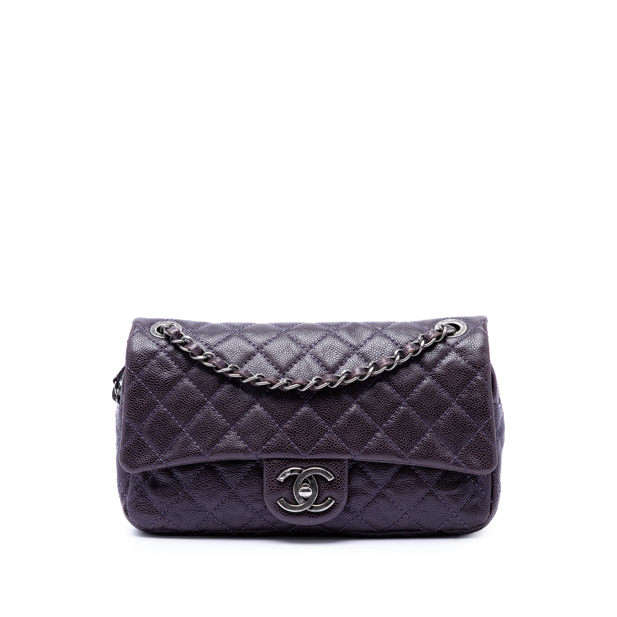 Chanel Medium Quilted Iridescent Caviar Easy Flap - image 1