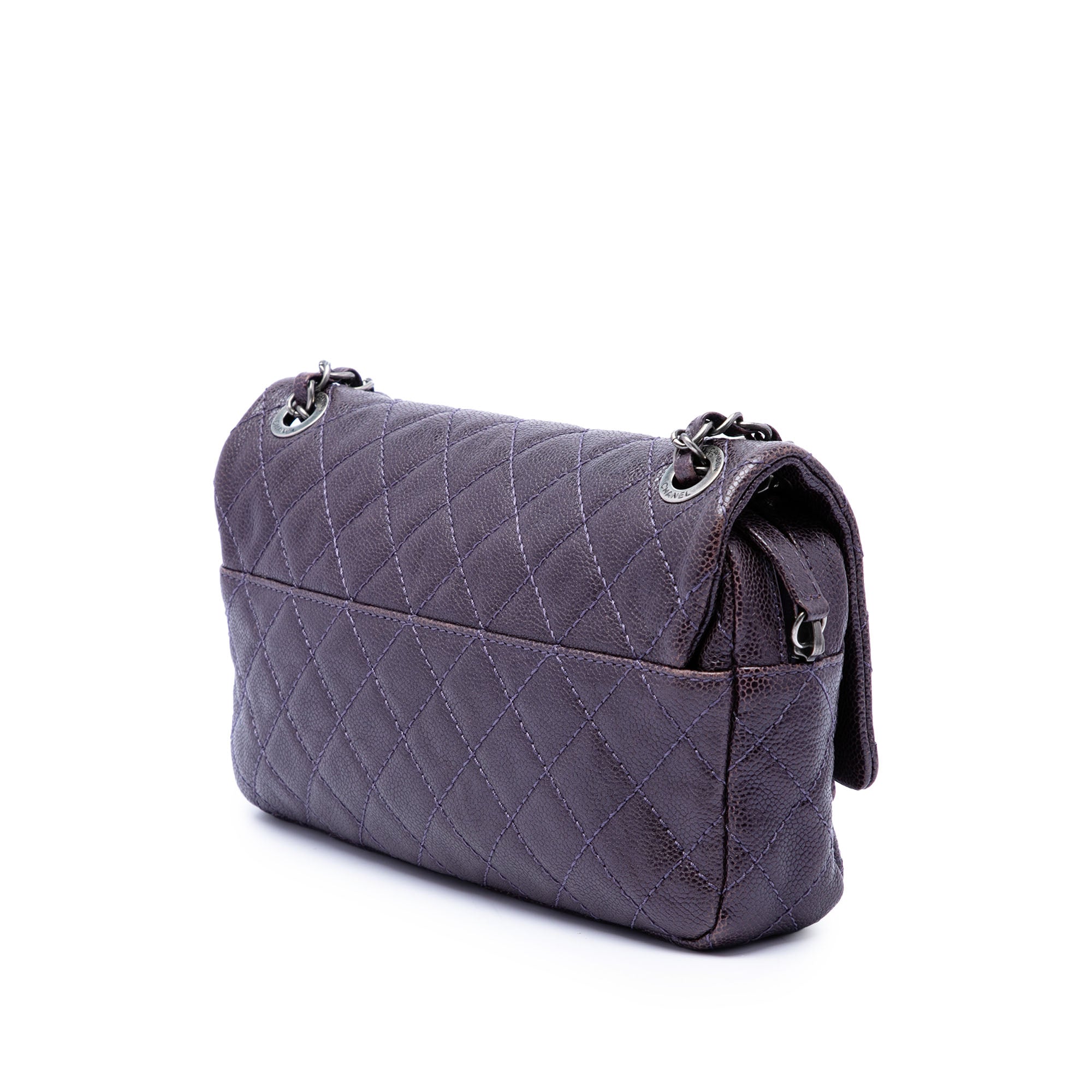 Chanel Medium Quilted Iridescent Caviar Easy Flap - image 2