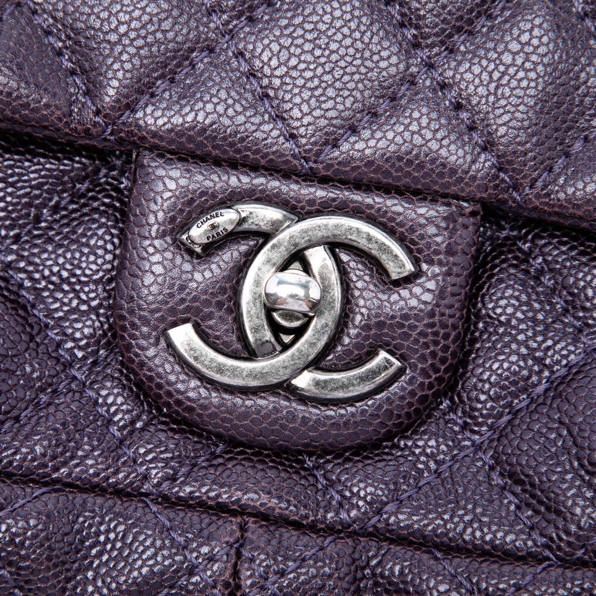 Chanel Medium Quilted Iridescent Caviar Easy Flap - image 5