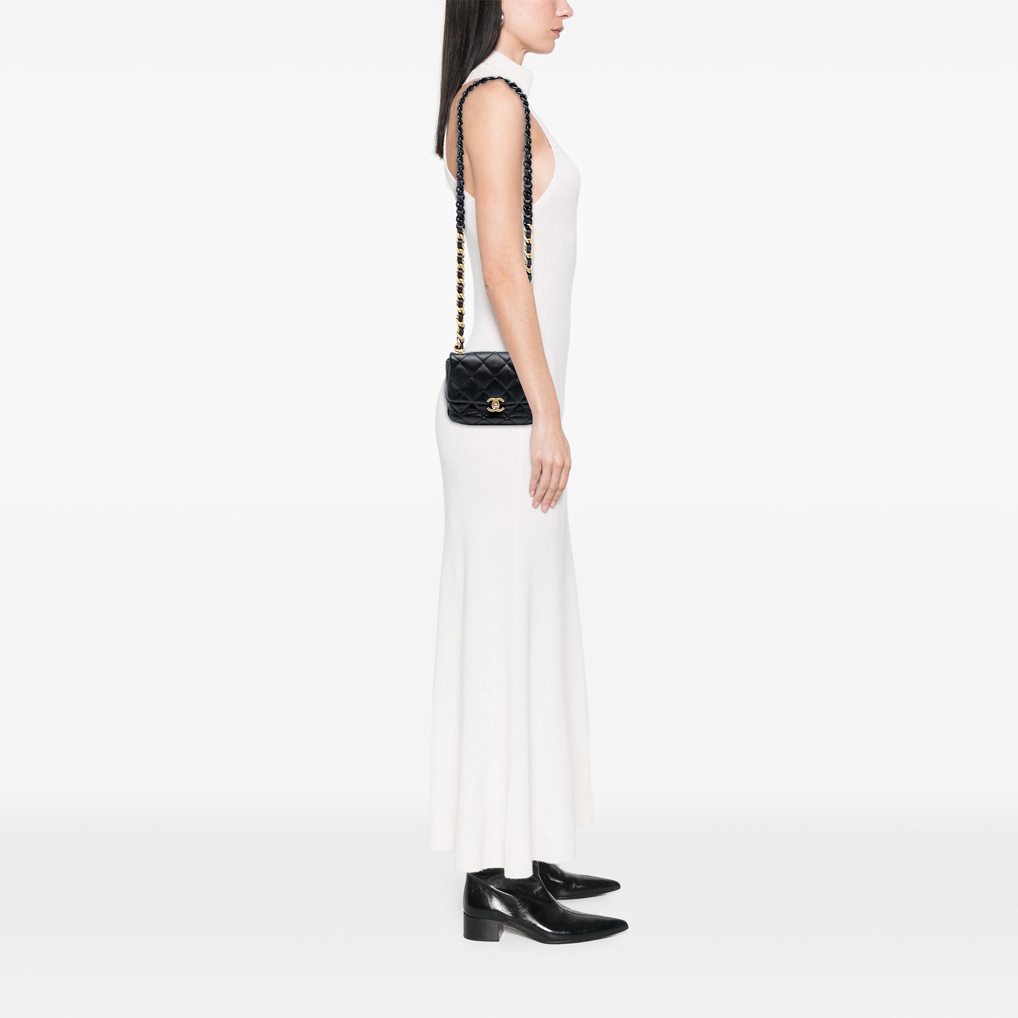 Chanel Mini Quilted Lambskin Lacquered Chain Flap - image 7