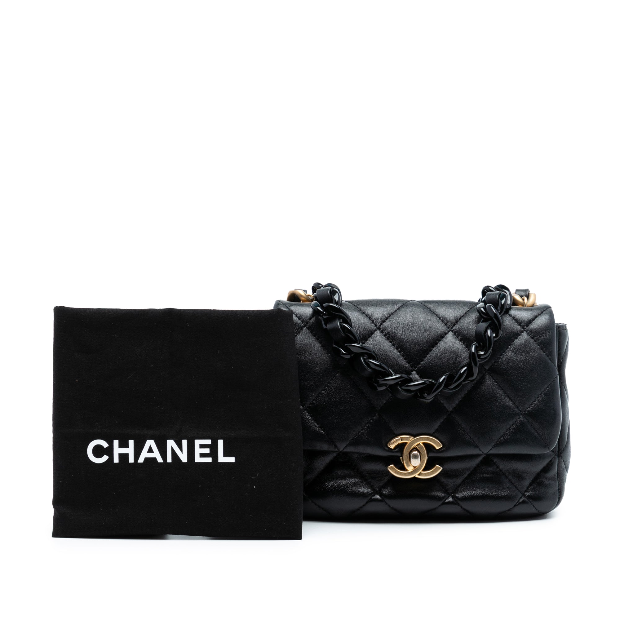 Chanel Mini Quilted Lambskin Lacquered Chain Flap - image 8