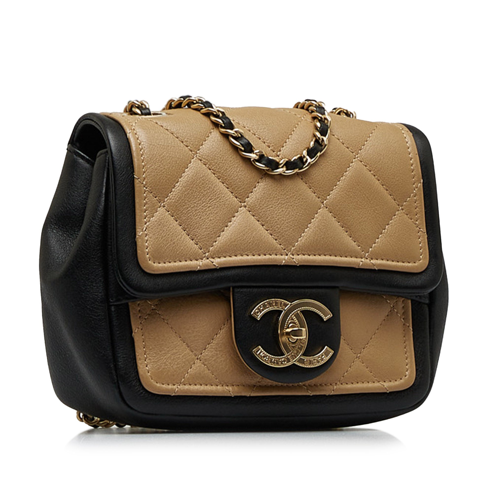 Chanel Mini Square Calfskin Graphic Flap Crossbody - image 4