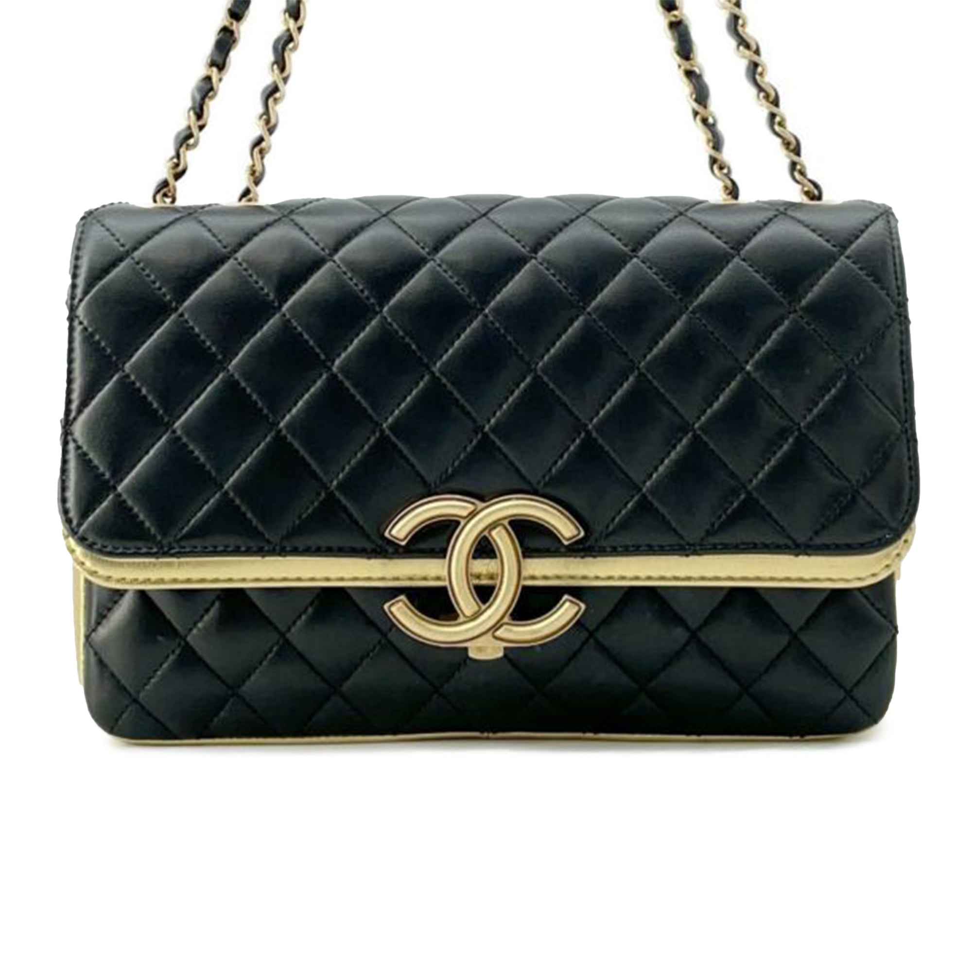 Chanel Medium Quilted Metallic Lambskin CC Chic Double Flap - image 1