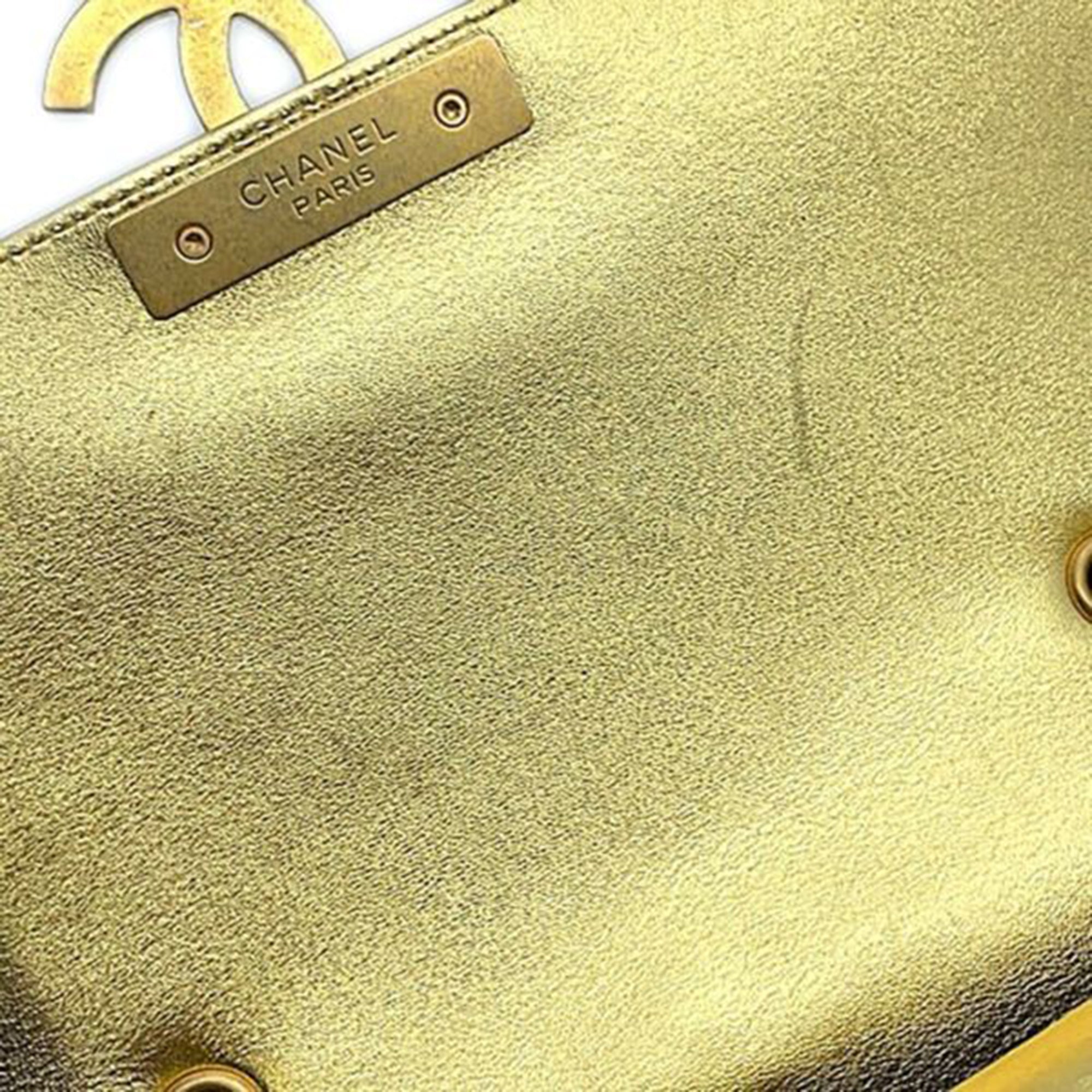 Chanel Medium Quilted Metallic Lambskin CC Chic Double Flap - image 10