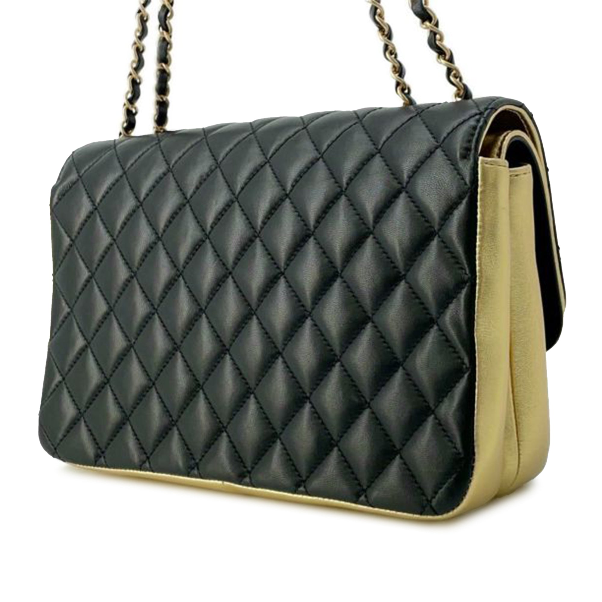 Chanel Medium Quilted Metallic Lambskin CC Chic Double Flap - image 2