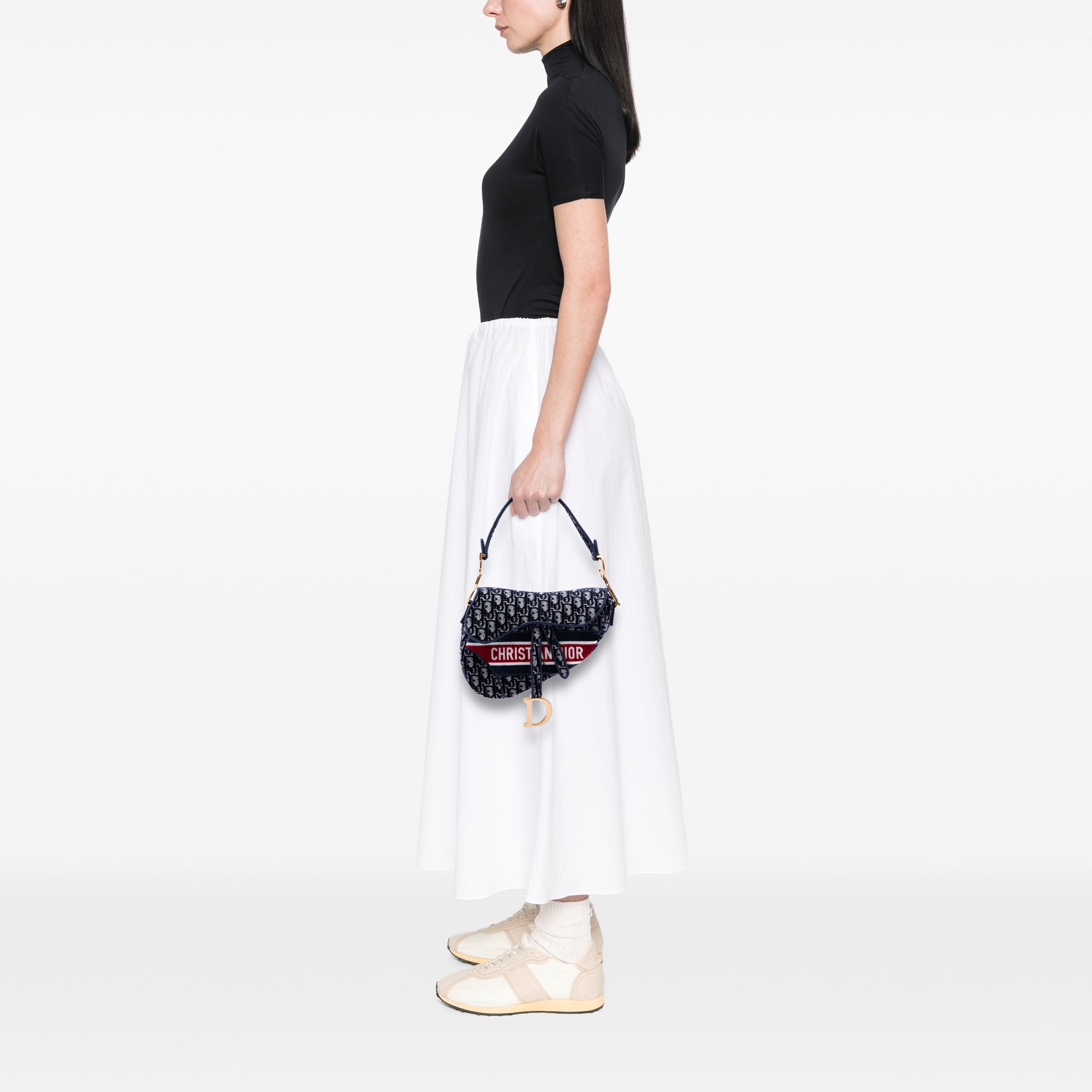 Dior Oblique Embroidered Velvet Saddle Bag - image 6