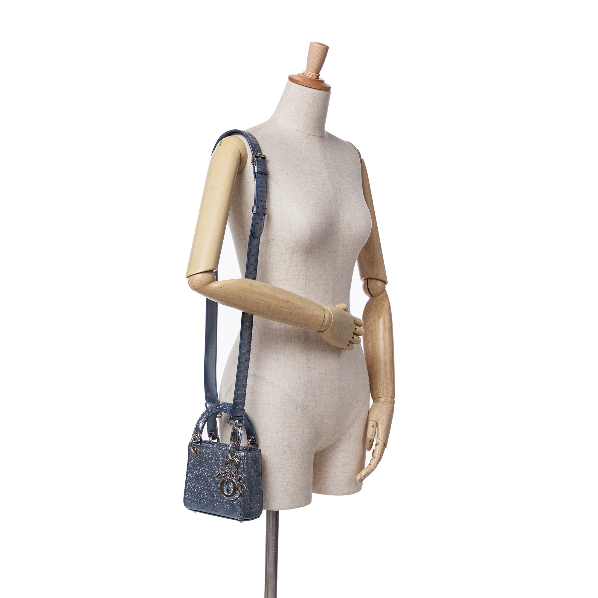 Dior Mini Metallic Patent Microcannage Lady Dior - image 8
