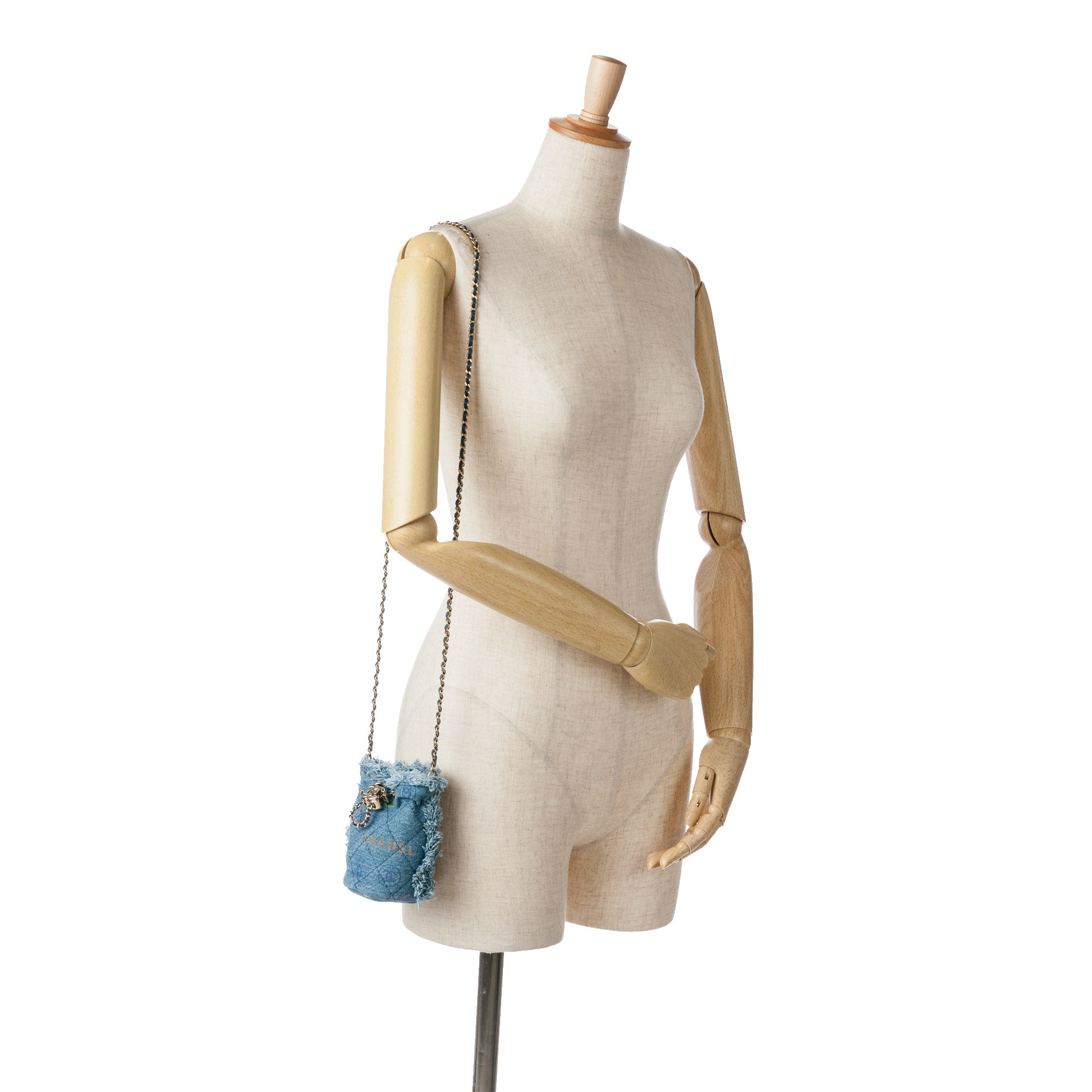 Chanel Mini Denim Mood Bucket with Chain - image 7