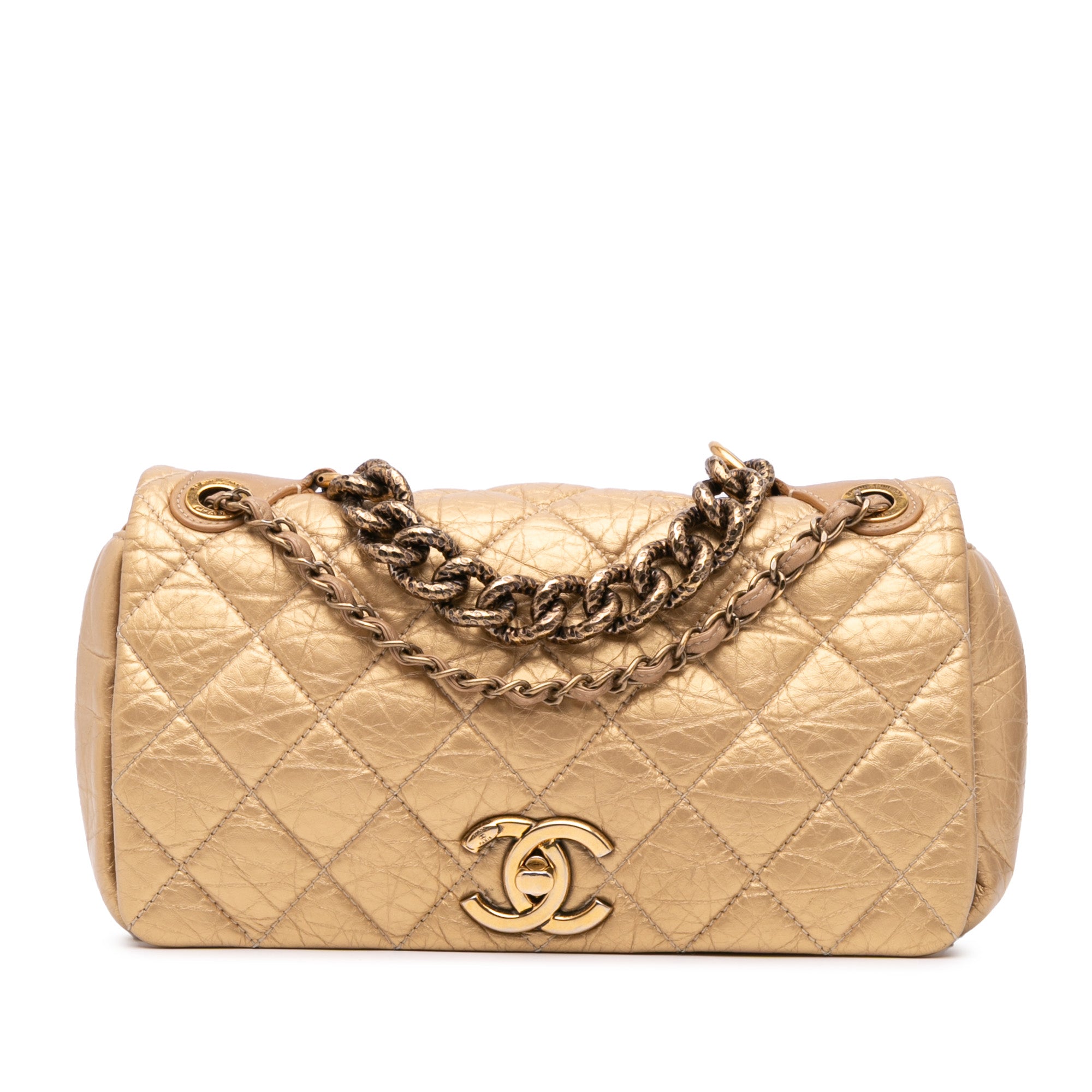 Chanel Medium Quilted Aged Calfskin Pondichery Flap - image 1