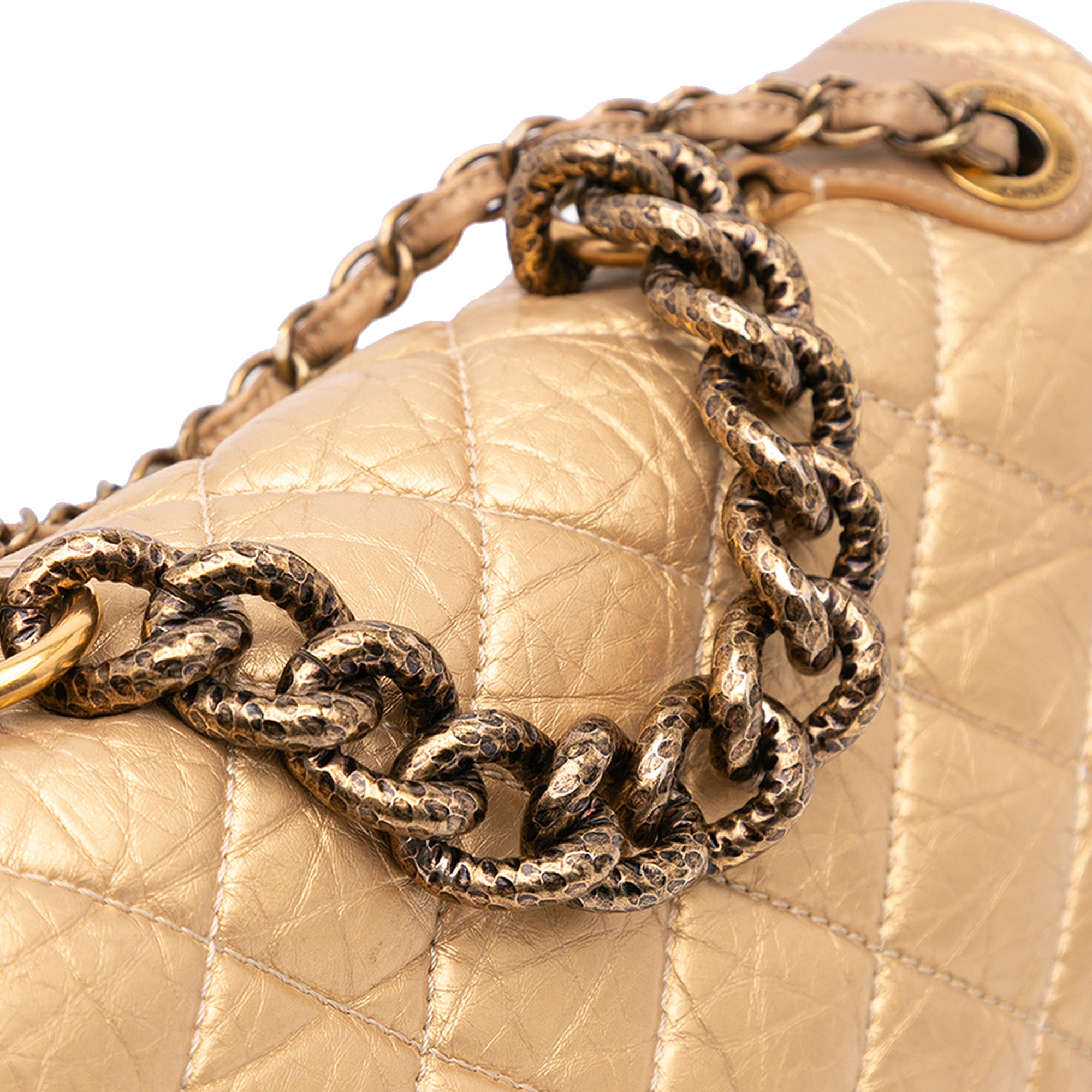 Chanel Medium Quilted Aged Calfskin Pondichery Flap - image 9