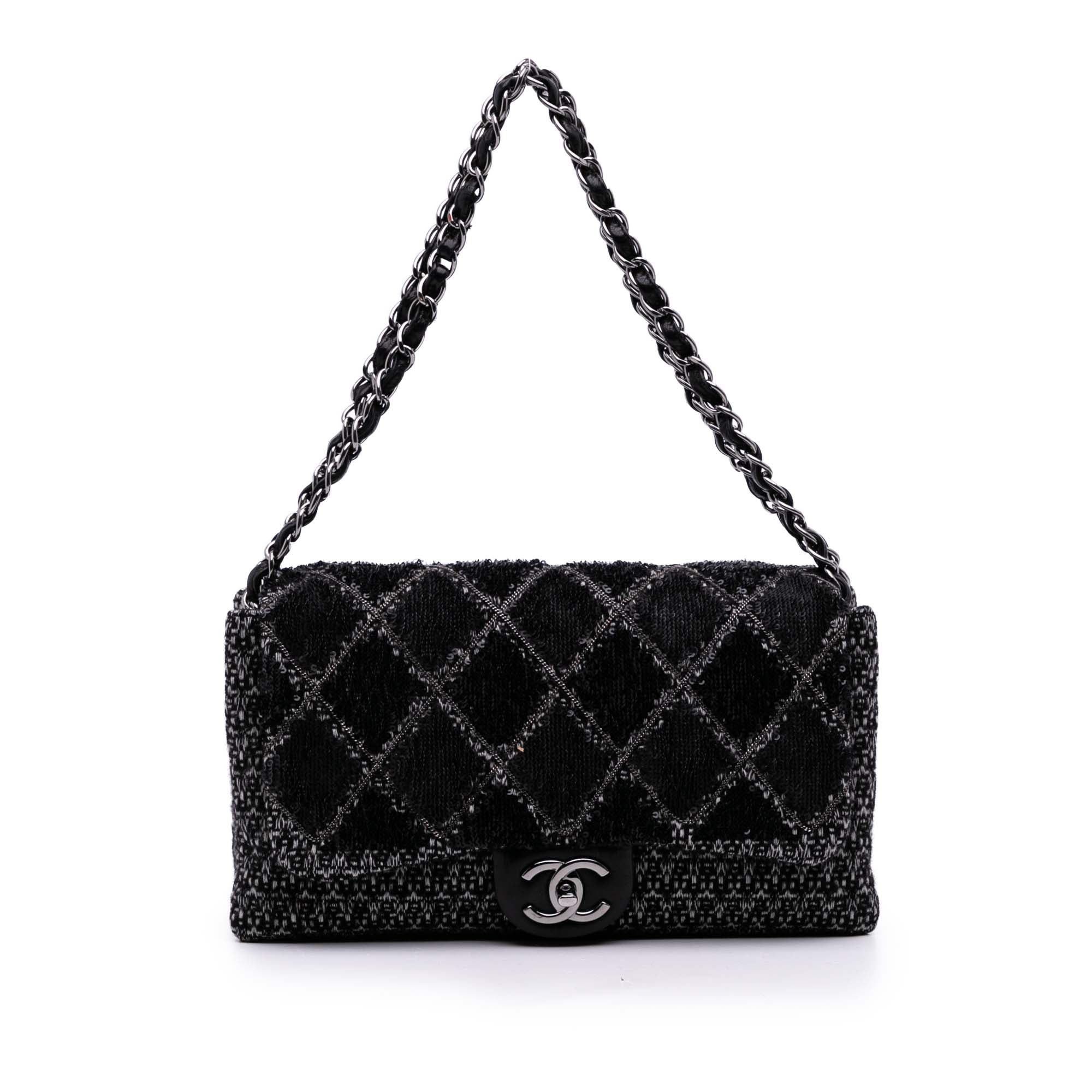 Chanel Large Tweed and Sequin Icons 3 Accordion Flap - image 1
