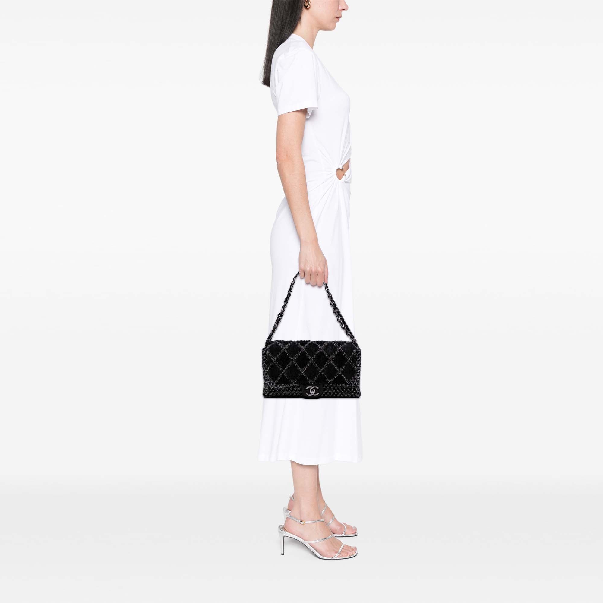 Chanel Large Tweed and Sequin Icons 3 Accordion Flap - image 11