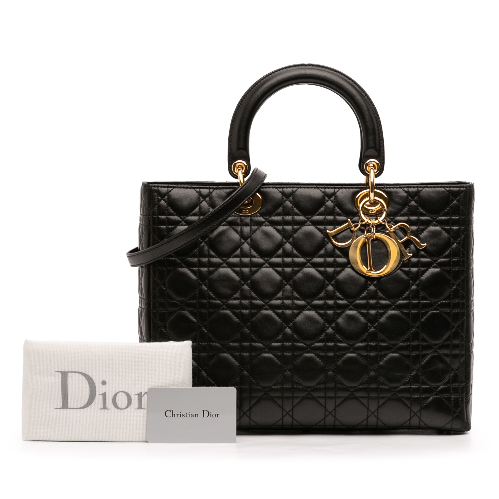 Dior Large Lambskin Cannage Lady Dior - image 11