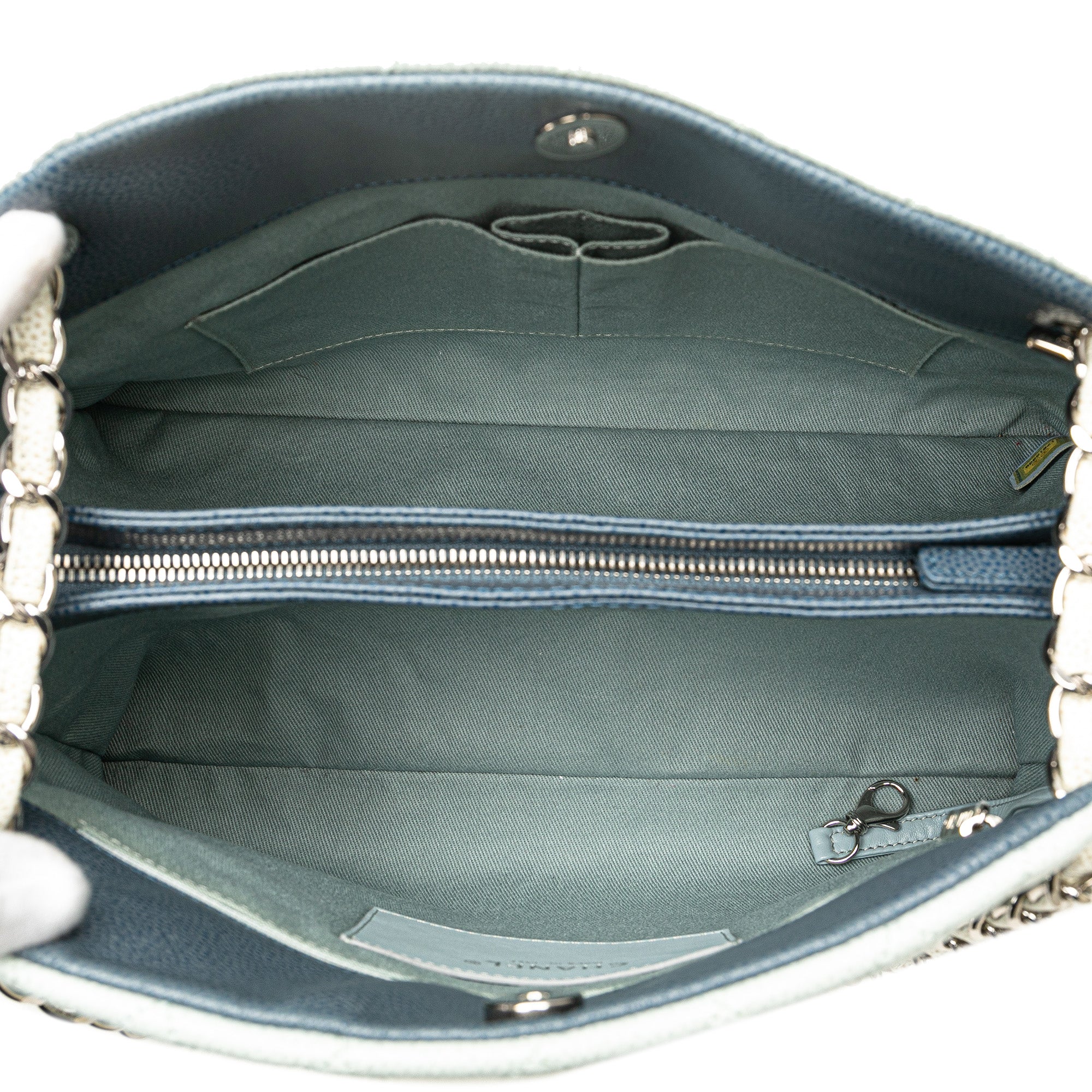 Chanel Large Tricolor Caviar Just Mademoiselle Bowling Bag - image 4