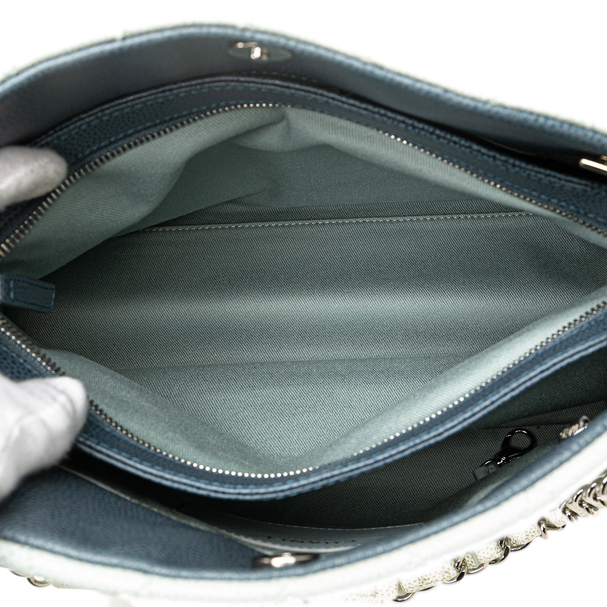 Chanel Large Tricolor Caviar Just Mademoiselle Bowling Bag - image 5