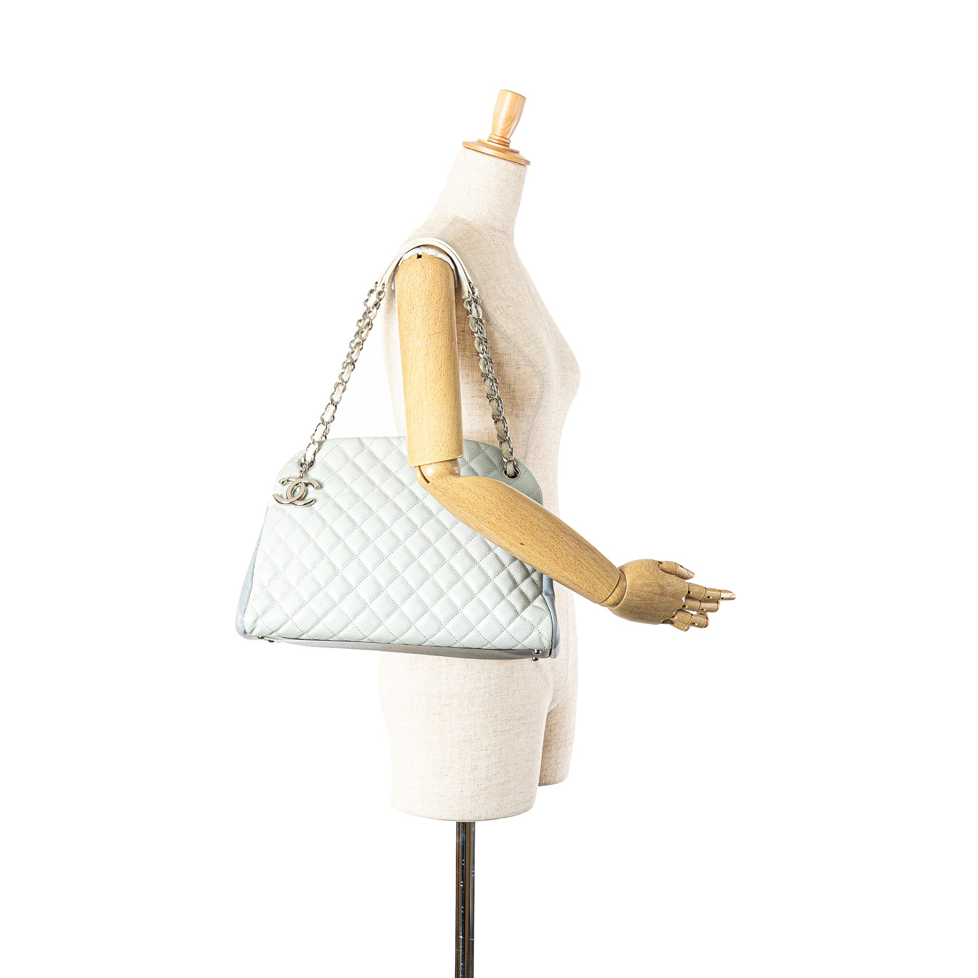 Chanel Large Tricolor Caviar Just Mademoiselle Bowling Bag - image 8