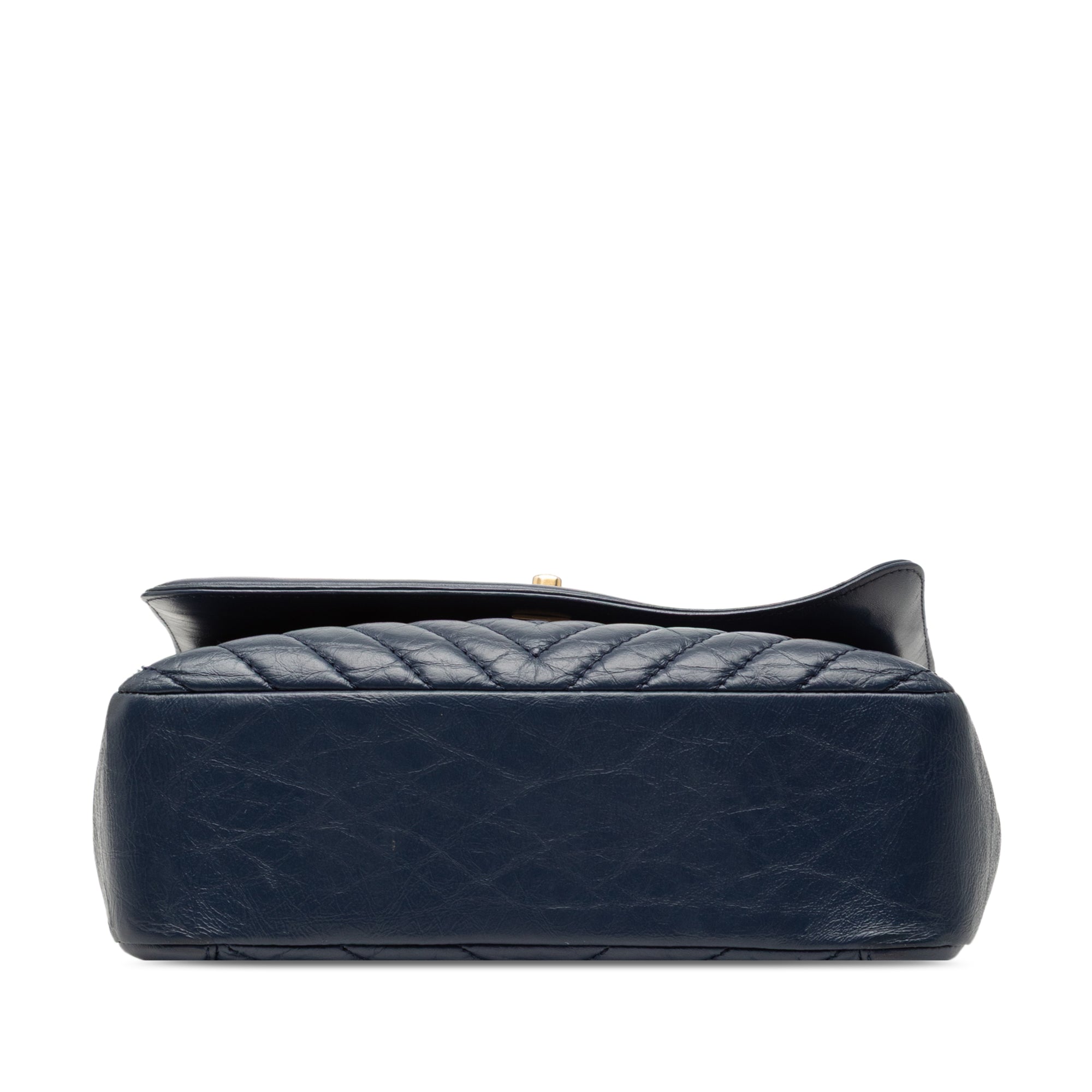 Chanel CC Chevron Aged Calfskin Top Handle Flap - image 3