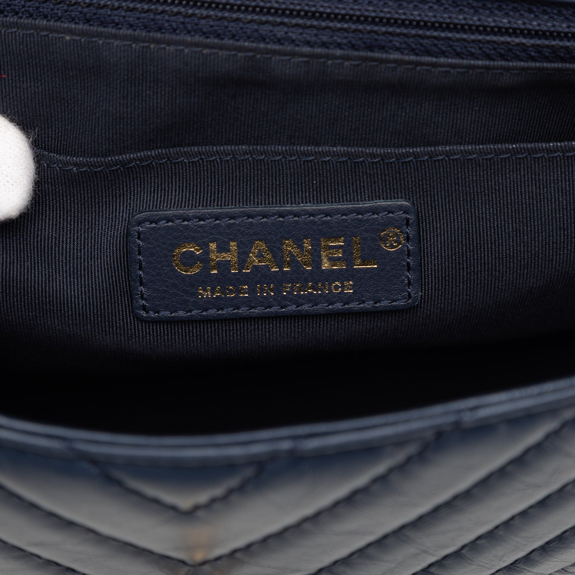 Chanel CC Chevron Aged Calfskin Top Handle Flap - image 5