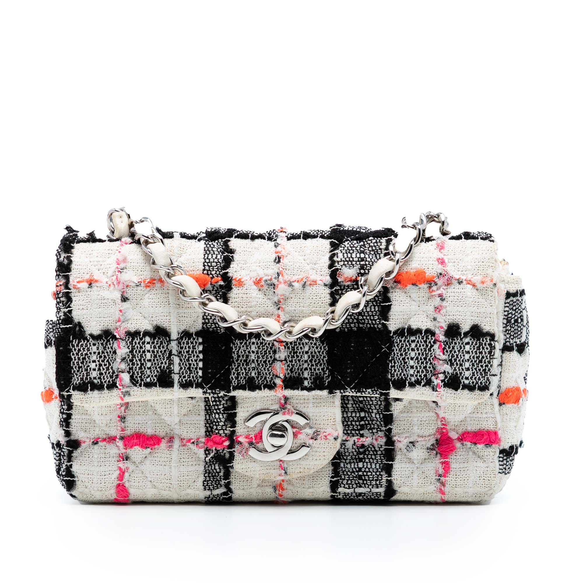 Chanel Mini Rectangular Classic Tweed Check Single Flap - image 1