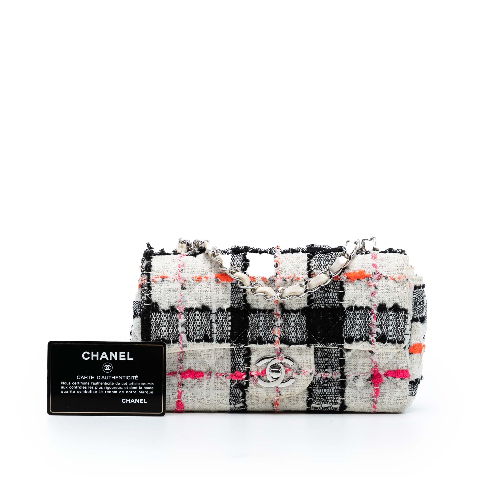 Chanel Mini Rectangular Classic Tweed Check Single Flap - image 8