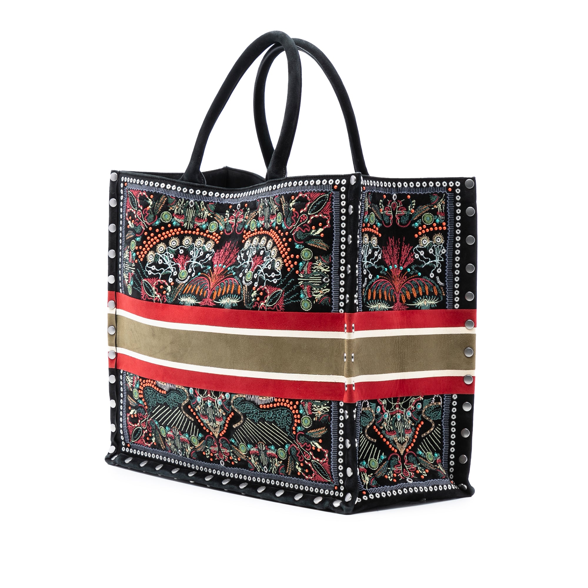 Dior Large Studded Embroidered Velvet Heart Lights Book Tote - image 2