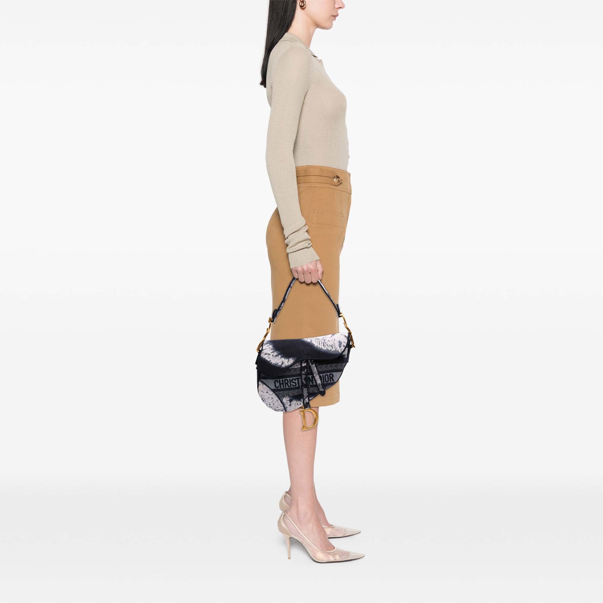 Dior Canvas Embroidered Tie Dye Saddle Bag - image 8