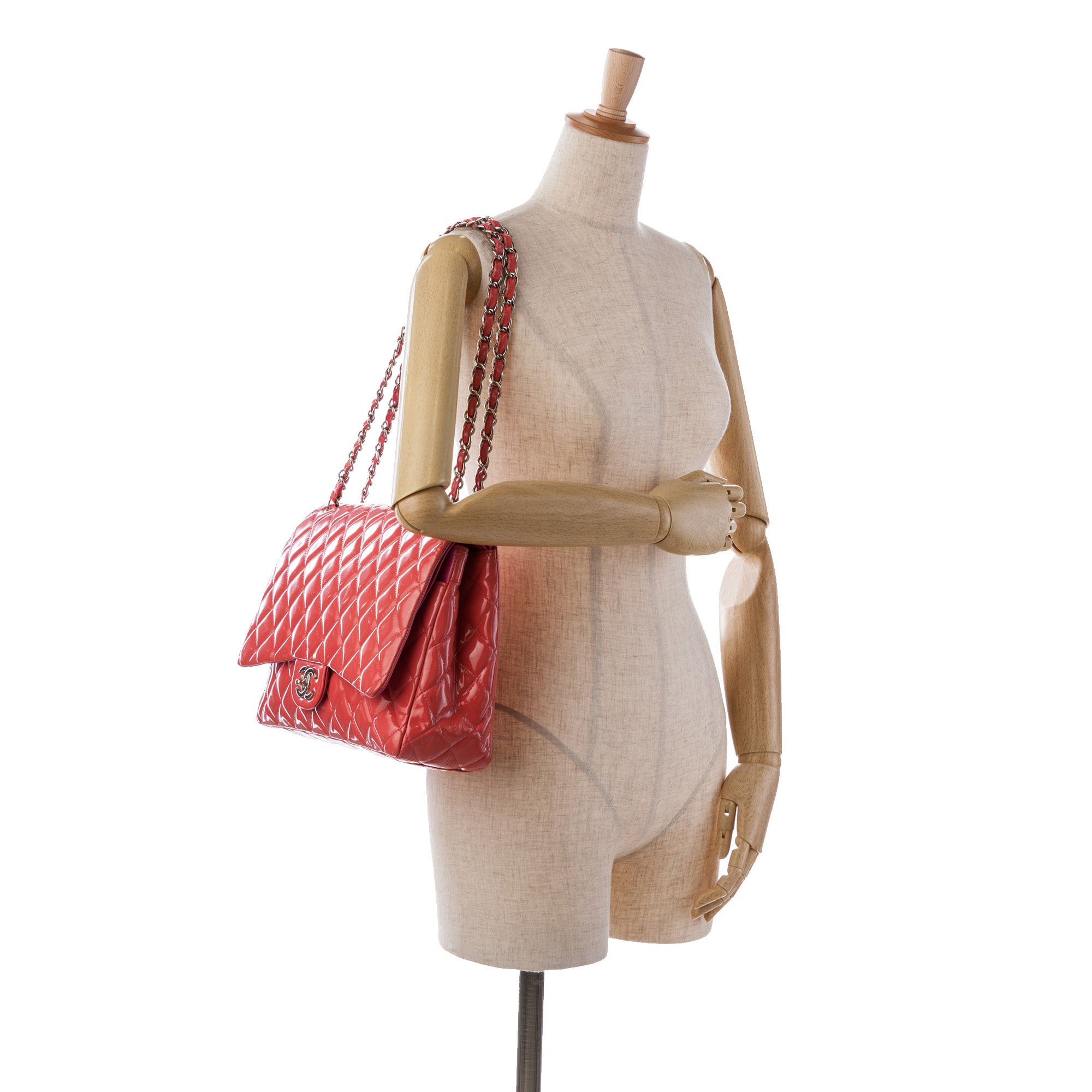 Chanel Maxi Classic Patent Double Flap - image 21
