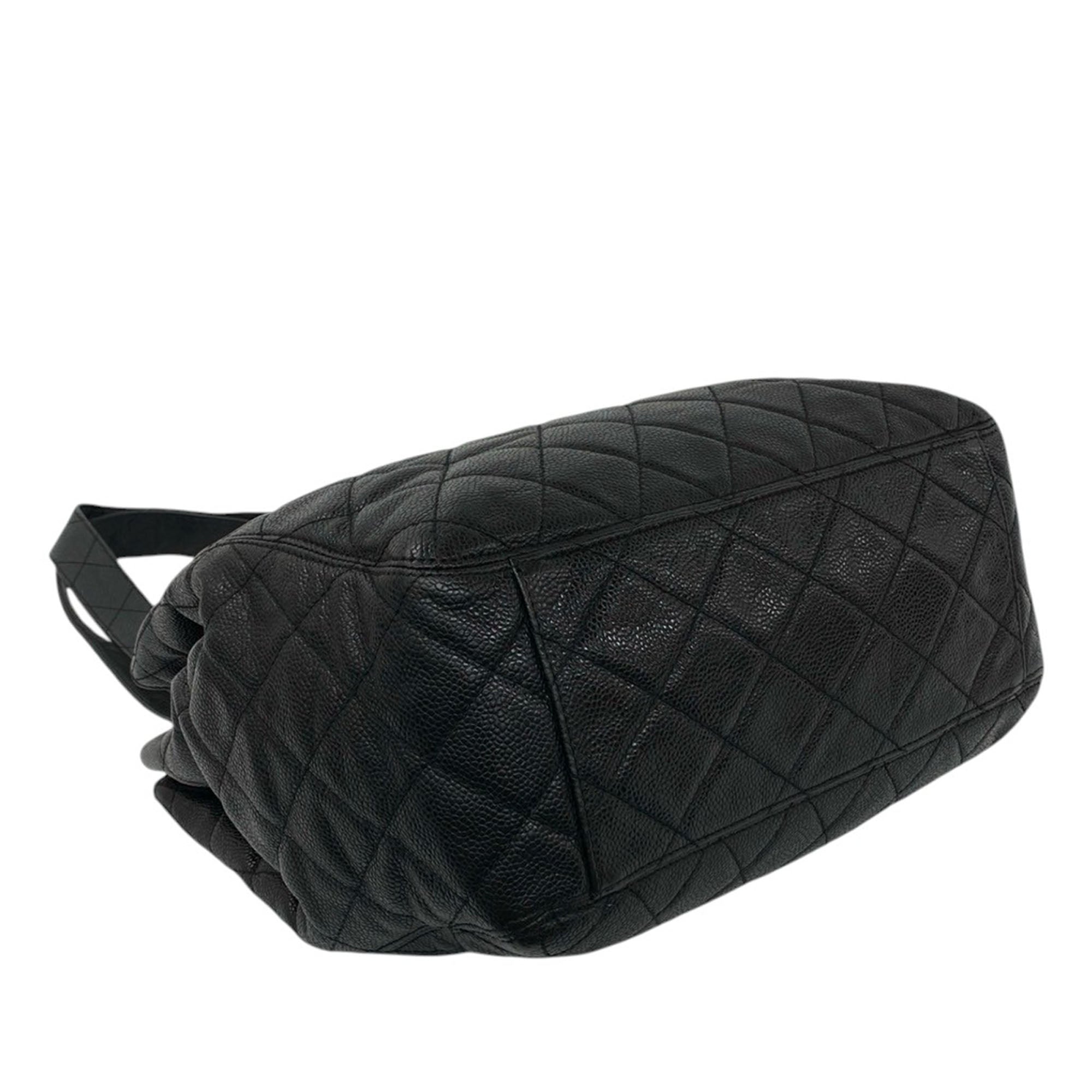 Chanel CC Quilted Caviar Chain Drawstring Tote - image 5