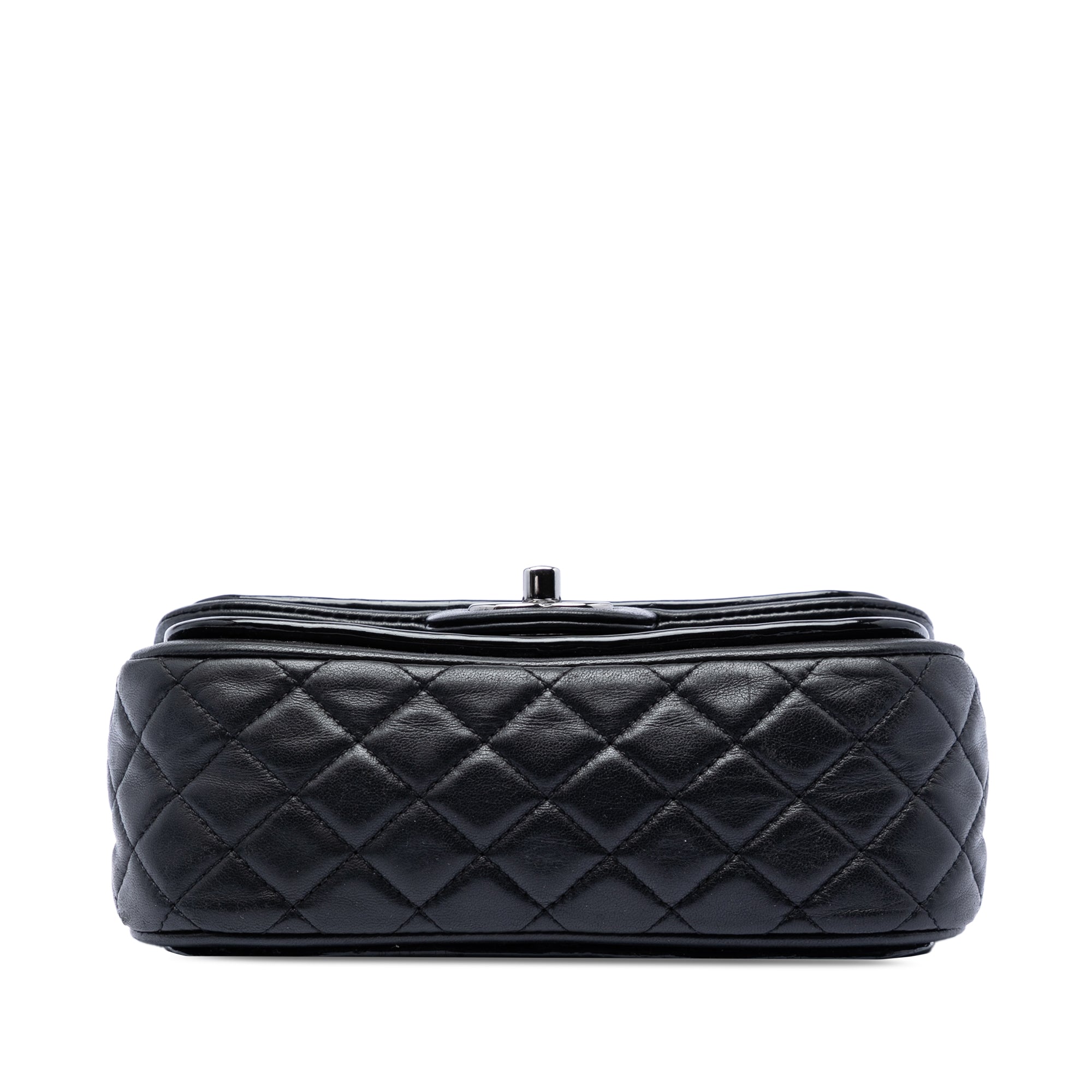 Chanel Small Quilted Patent and Lambskin Trimmed Classic Twist Flap - image 3