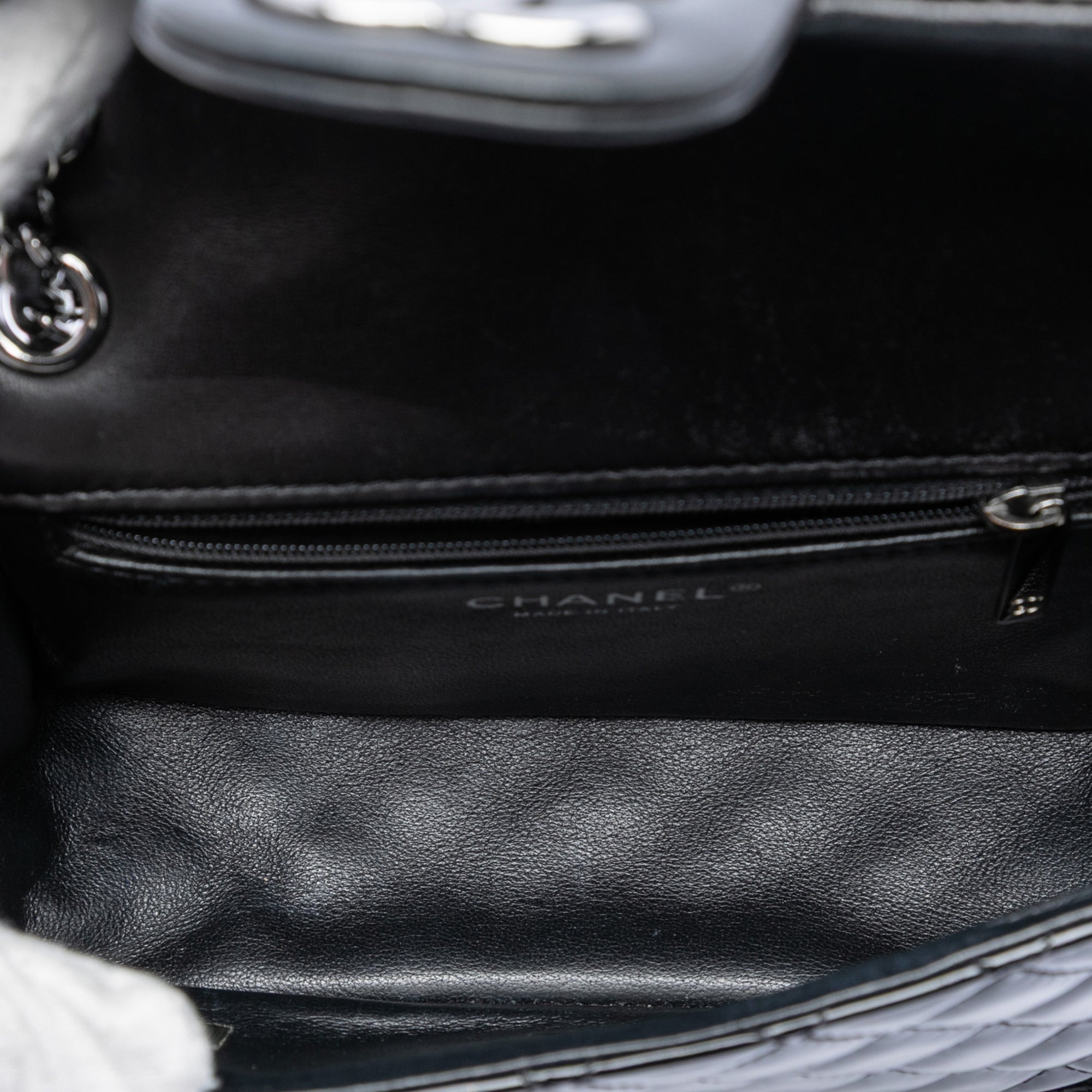 Chanel Small Quilted Patent and Lambskin Trimmed Classic Twist Flap - image 4