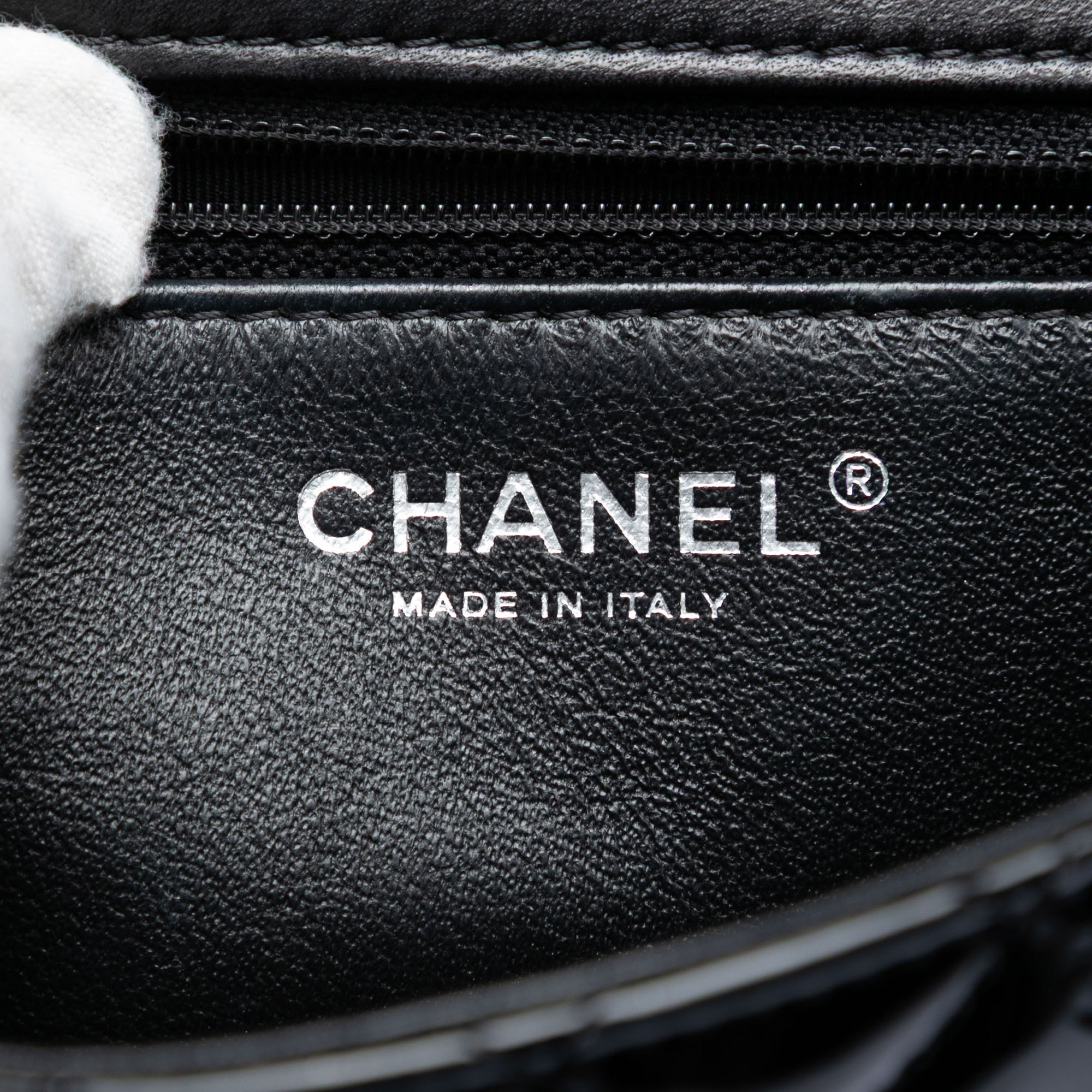 Chanel Small Quilted Patent and Lambskin Trimmed Classic Twist Flap - image 5