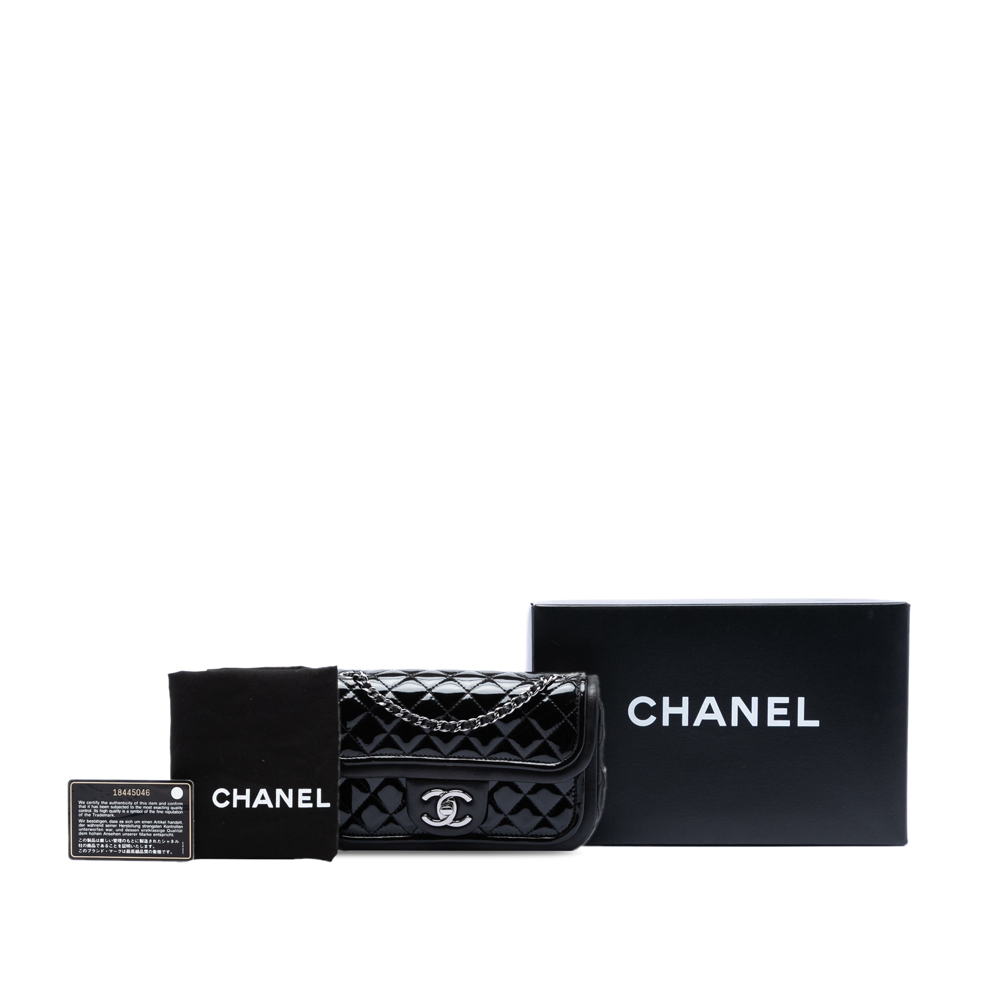 Chanel Small Quilted Patent and Lambskin Trimmed Classic Twist Flap - image 7