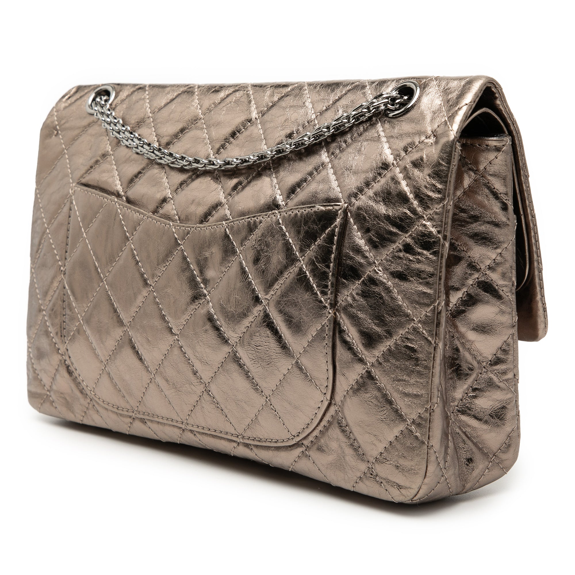 Chanel Metallic Aged Calfskin Reissue 2.55 Double Flap 227 - image 2