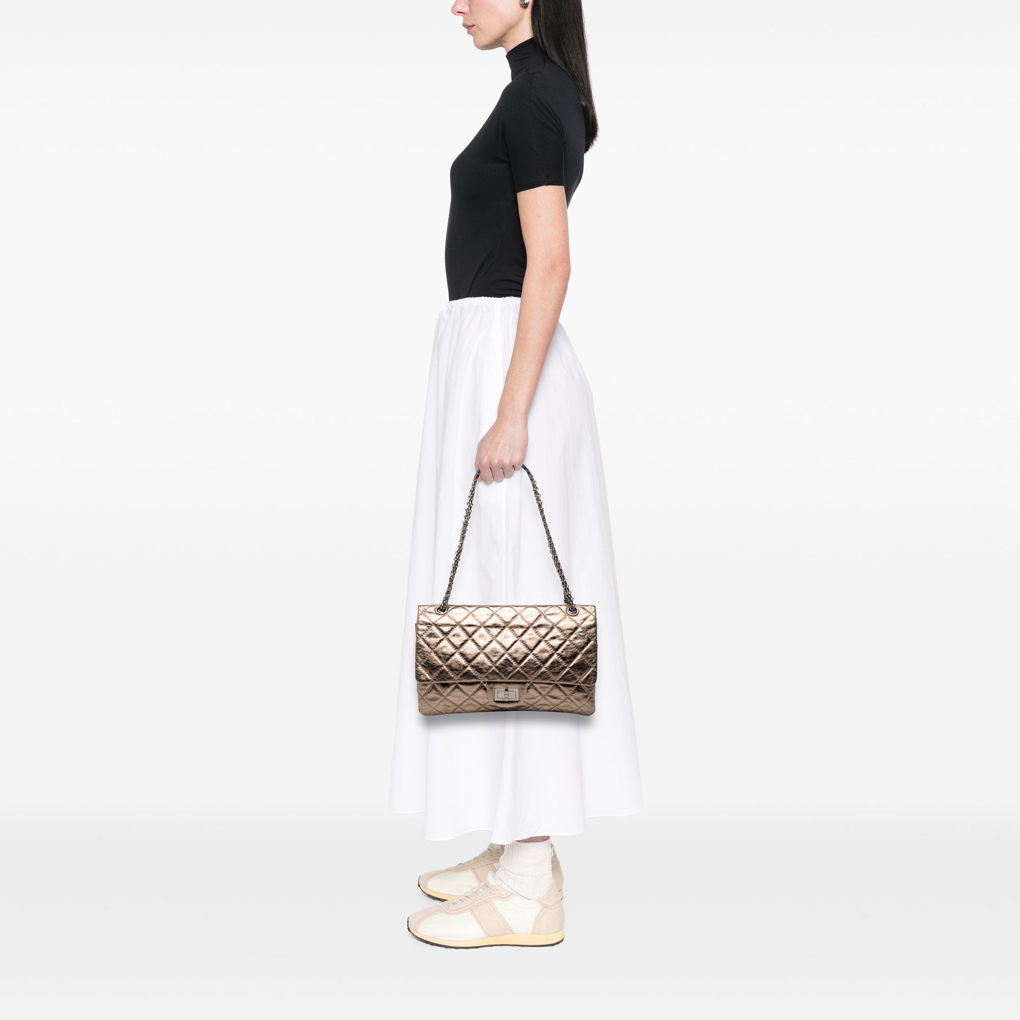 Chanel Metallic Aged Calfskin Reissue 2.55 Double Flap 227 - image 7