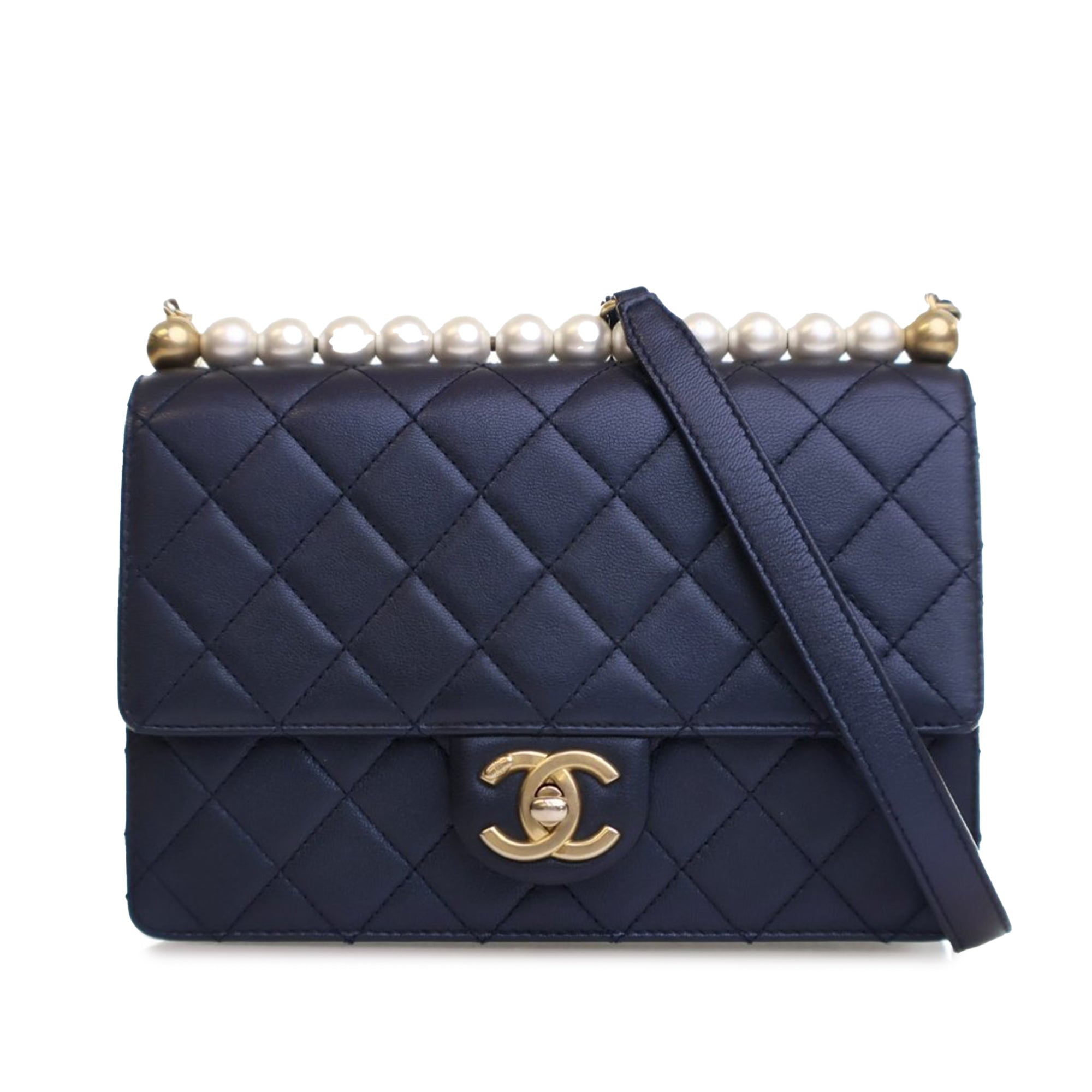 Chanel Medium Lambskin Chic Pearls Flap - image 1