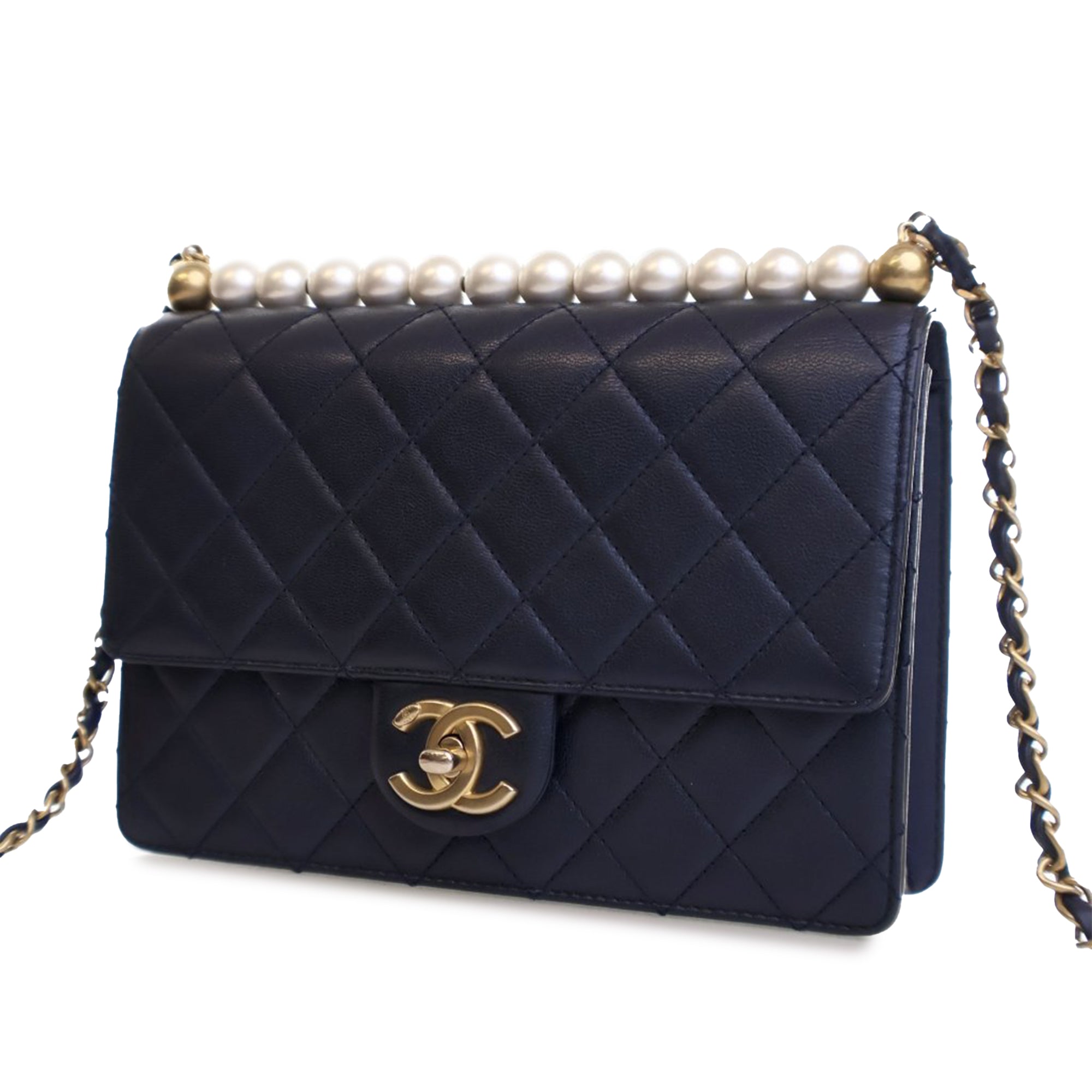 Chanel Medium Lambskin Chic Pearls Flap - image 2