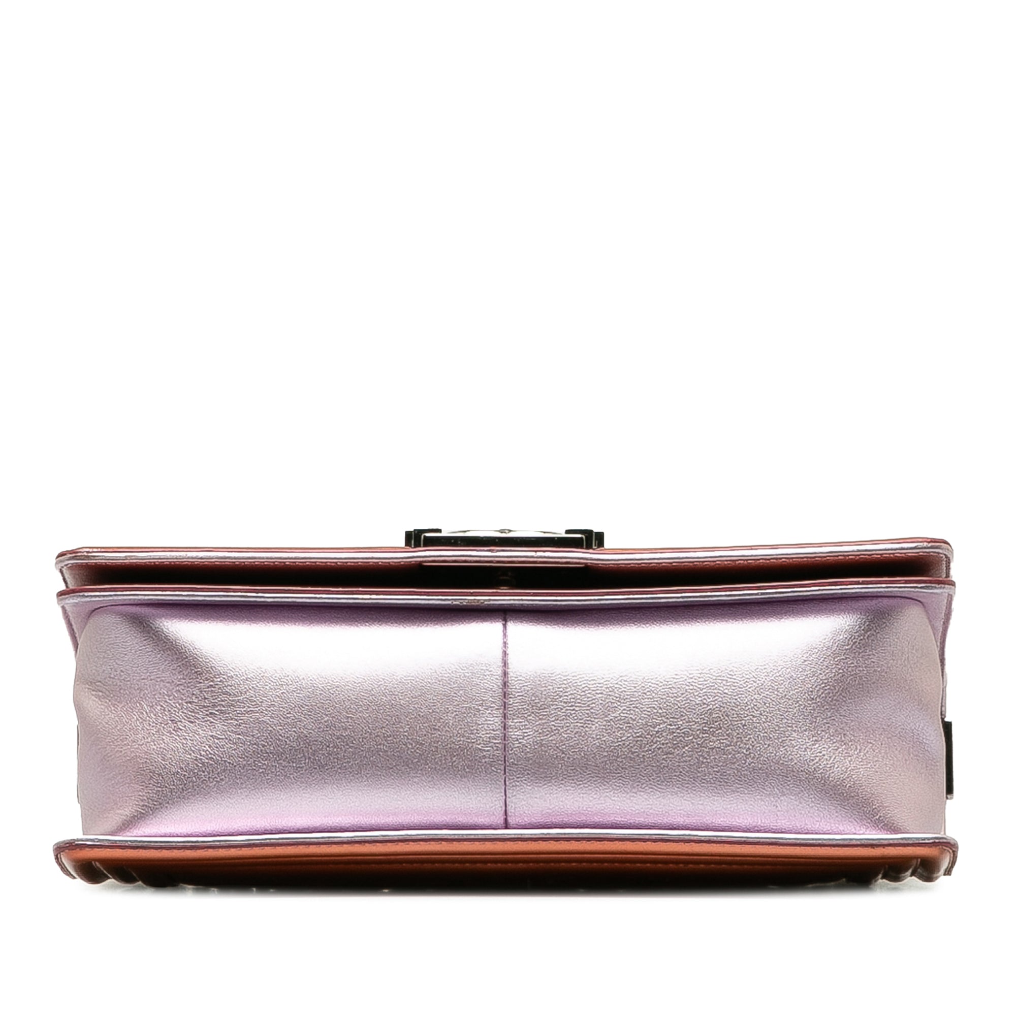 Chanel Old Medium Quilted Metallic Patent Boy Flap - image 4