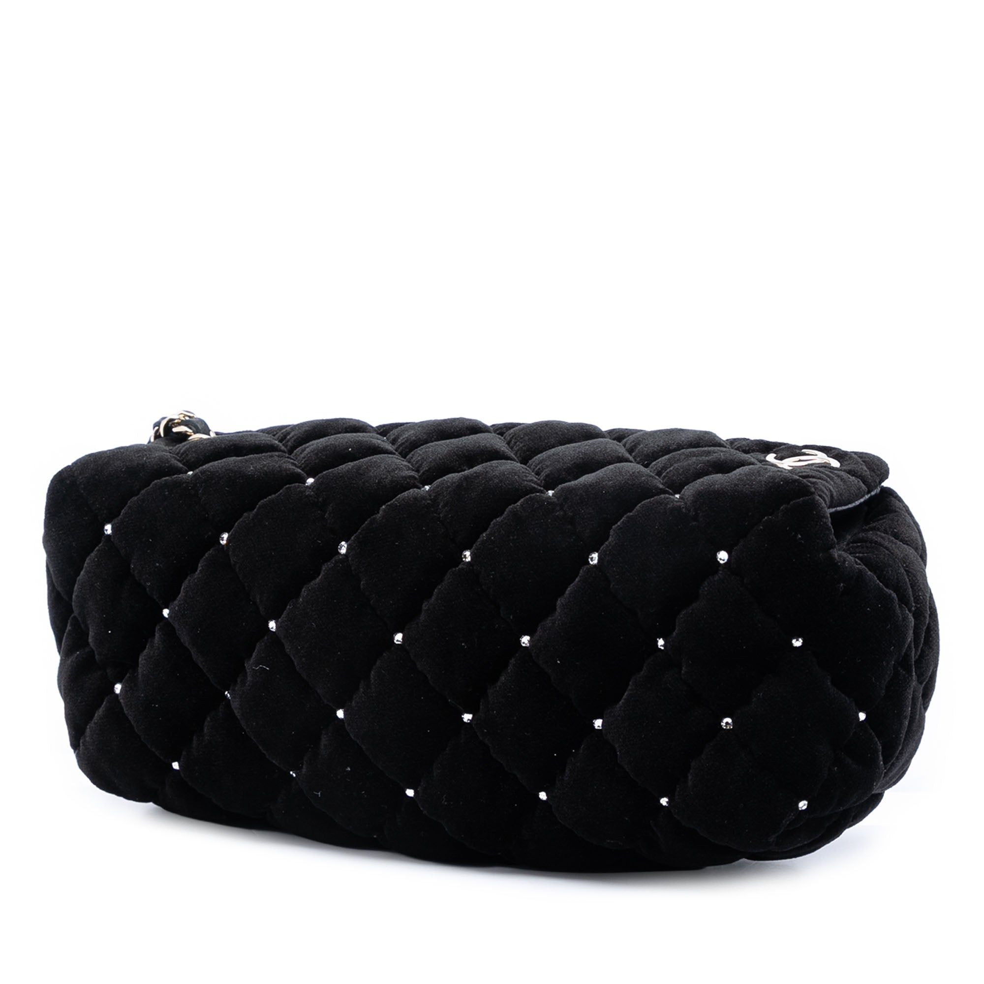 Chanel Quilted Velvet Diamante Wristlet Clutch - image 2