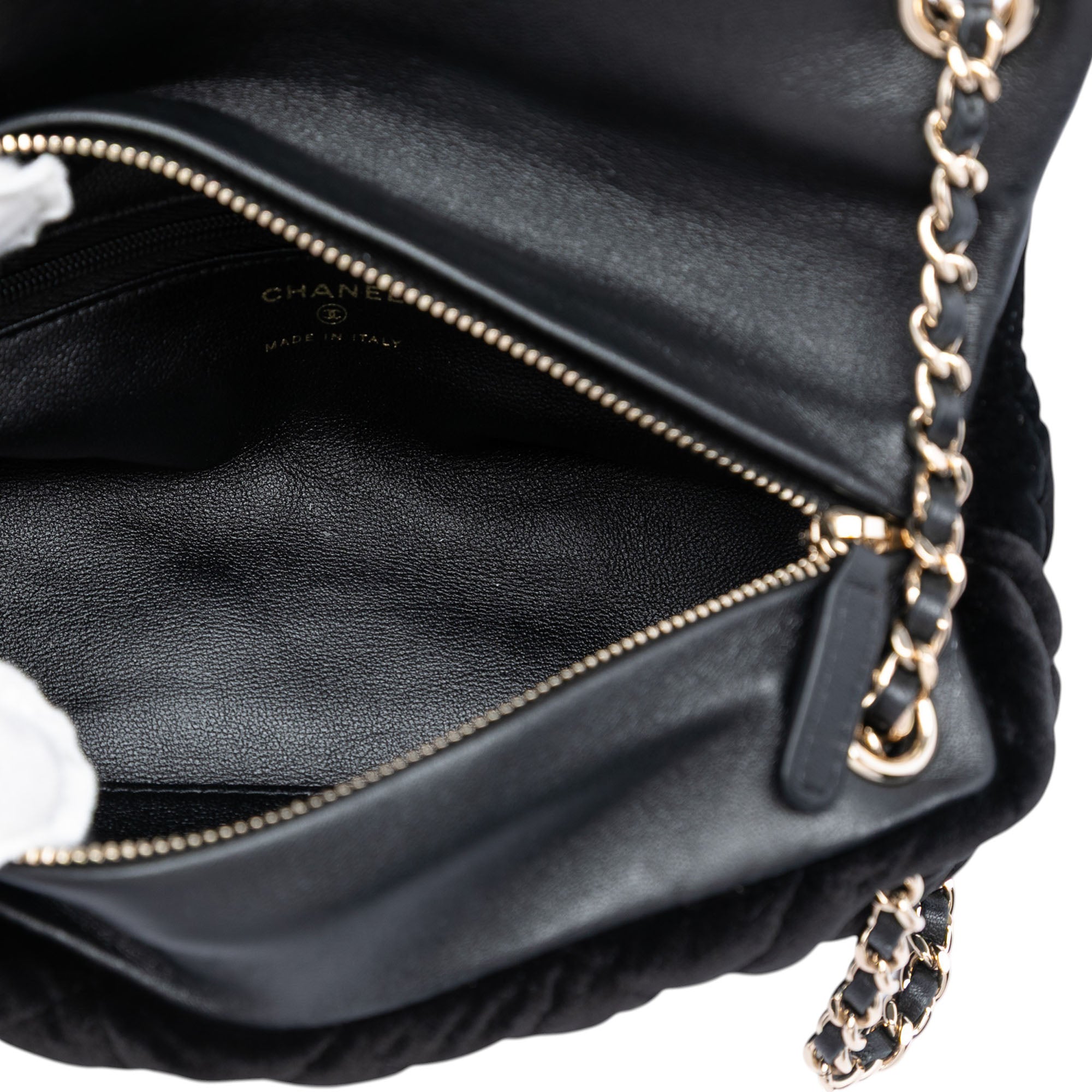 Chanel Quilted Velvet Diamante Wristlet Clutch - image 4