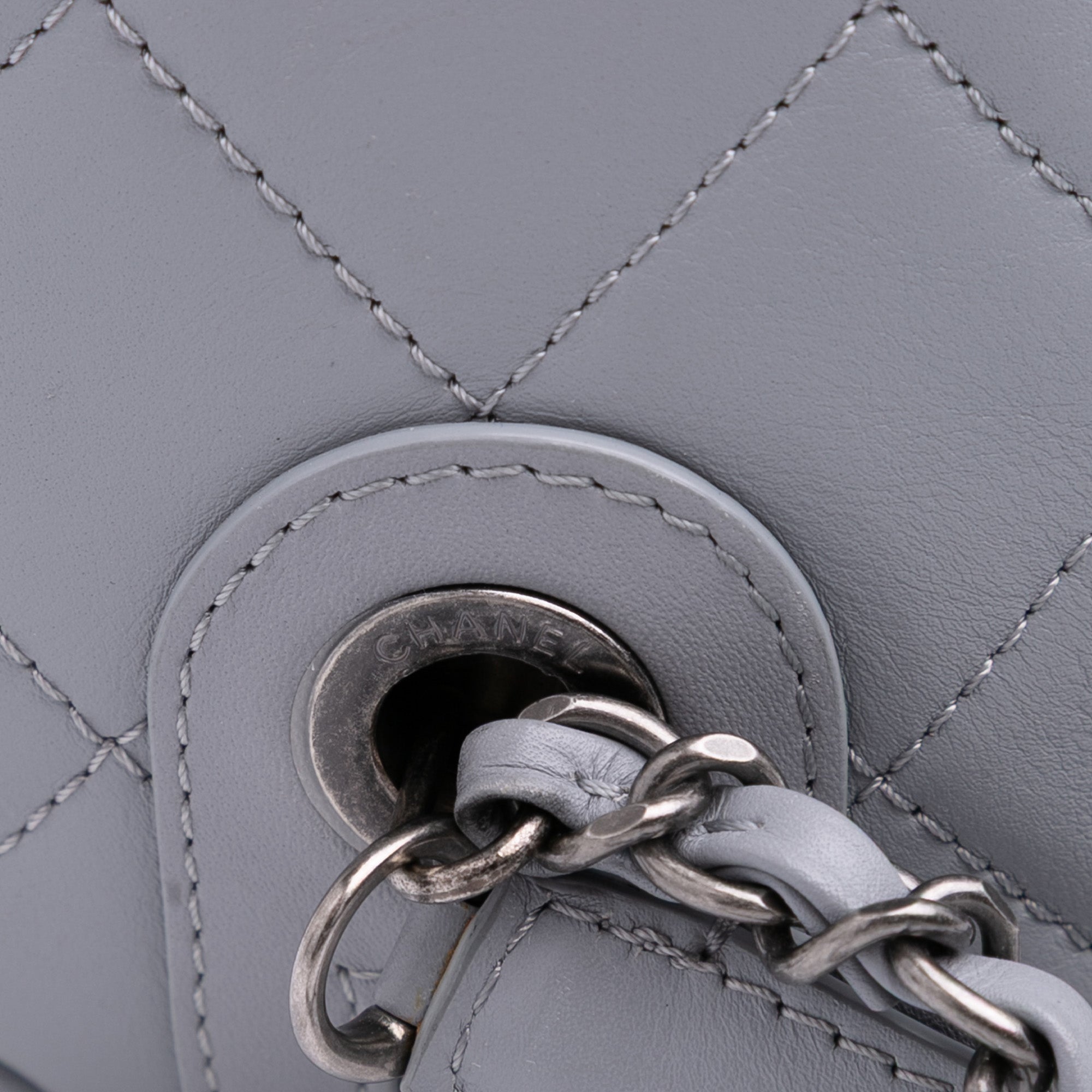 Chanel Calfskin Signature Chain Signe Bowling Bag - image 9