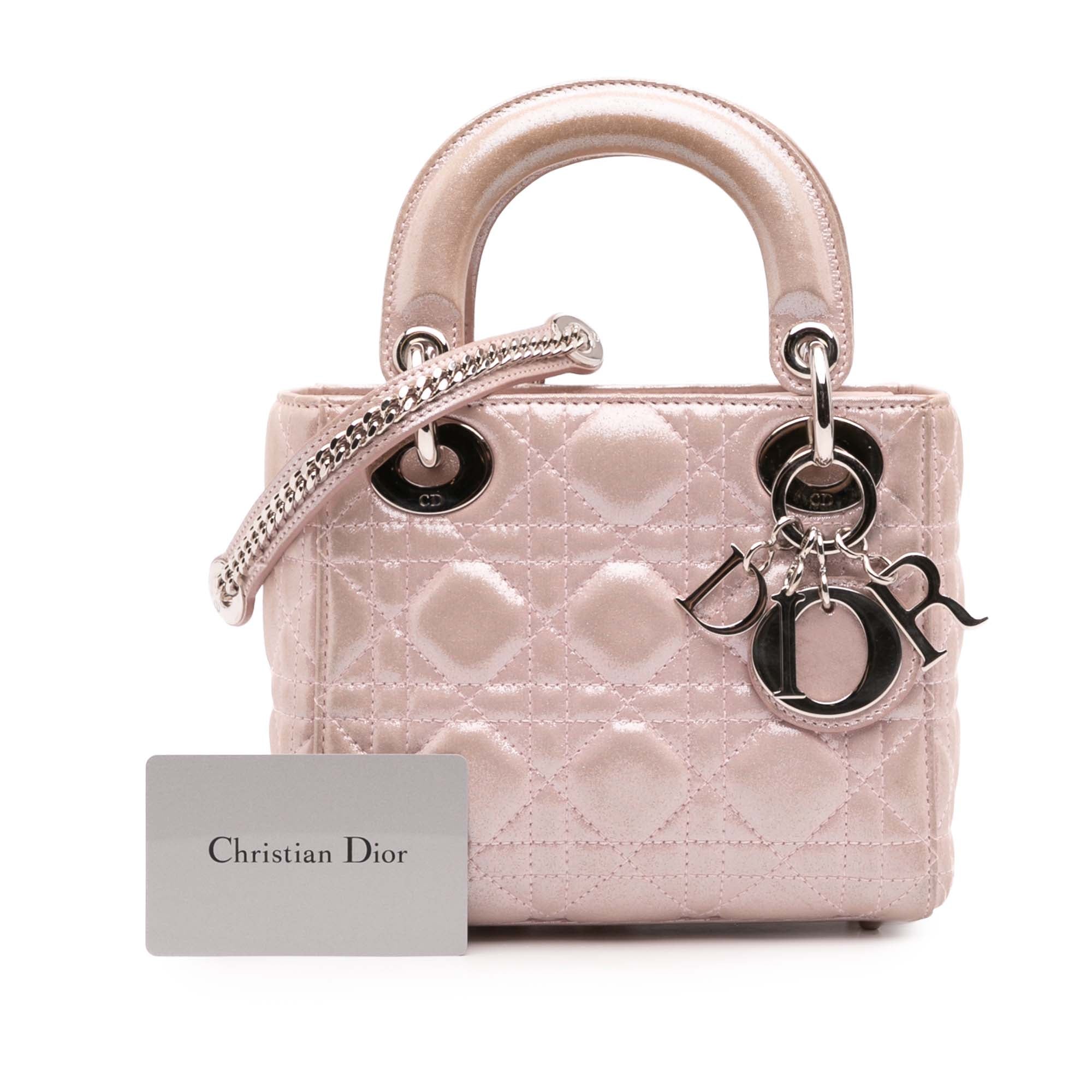 Dior Mini Iridescent Lambskin Cannage Lady Dior - image 12