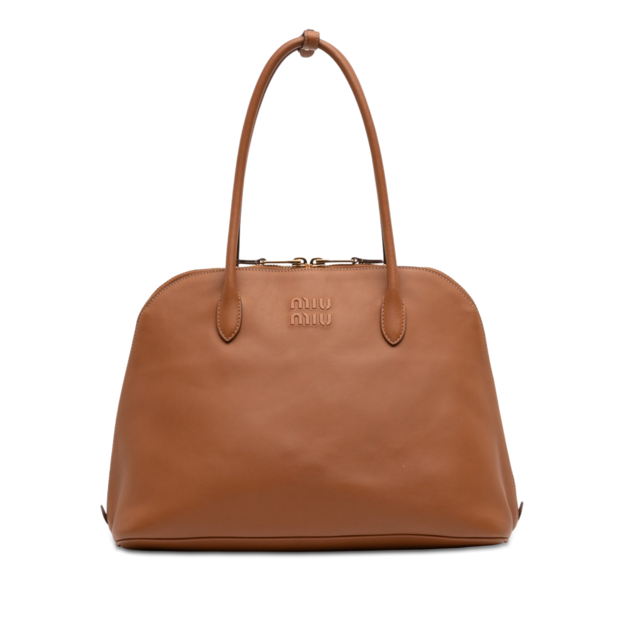 Miu Miu Softy Calfskin Embossed Logo Shoulder Bag - image 1