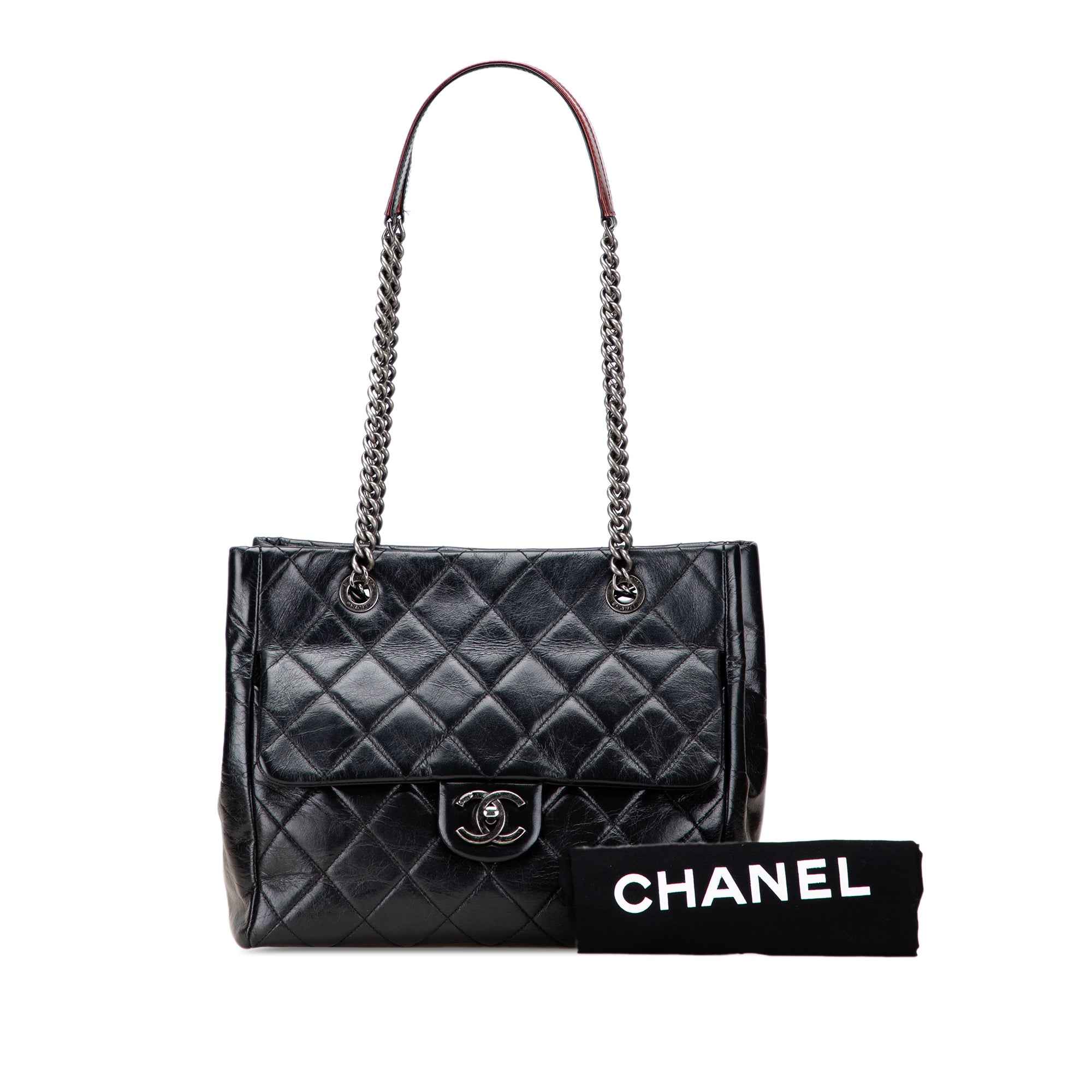 Chanel Small Quilted Glazed Calfskin Duo Color Tote - image 11
