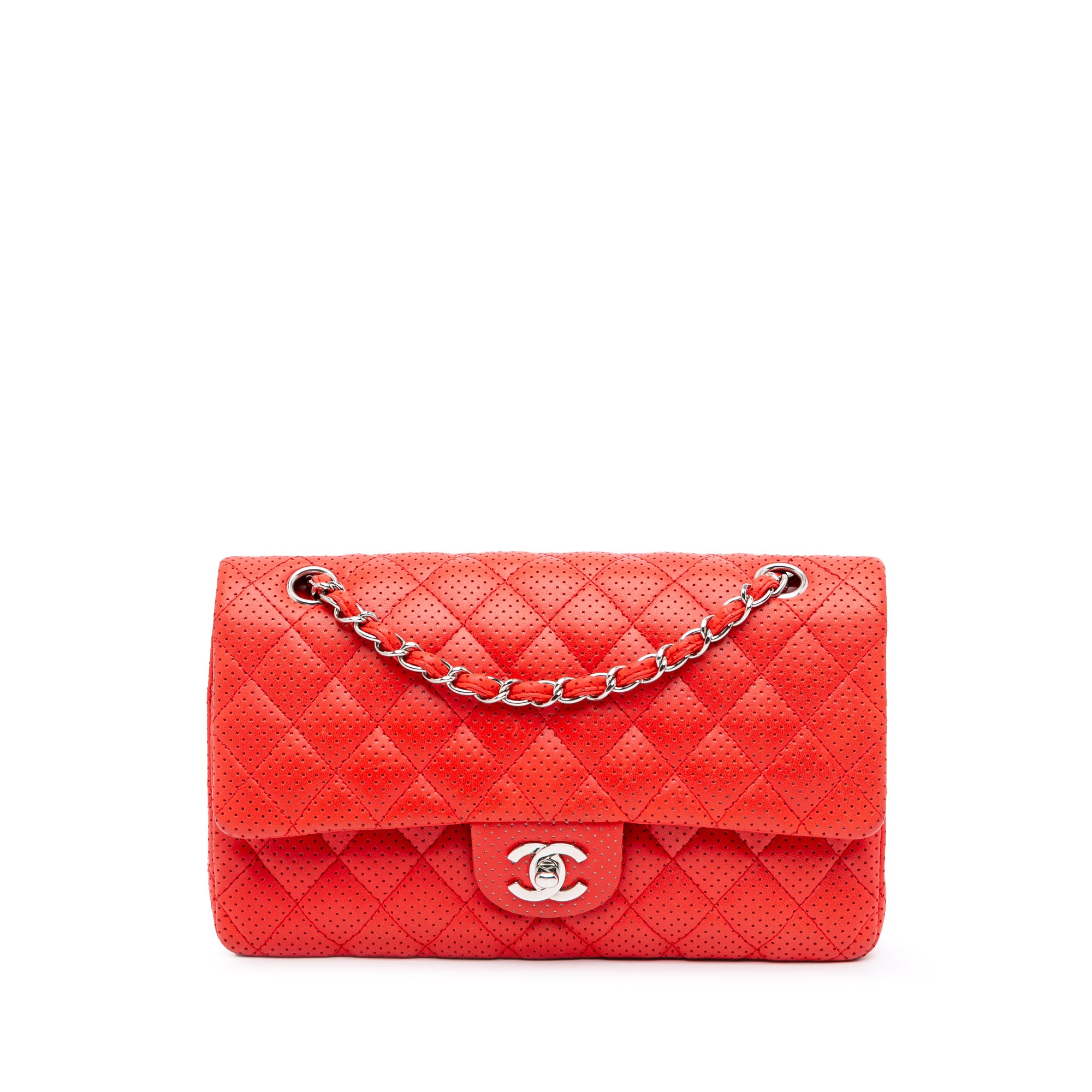 Chanel Medium Classic Perforated Lambskin Double Flap - image 1