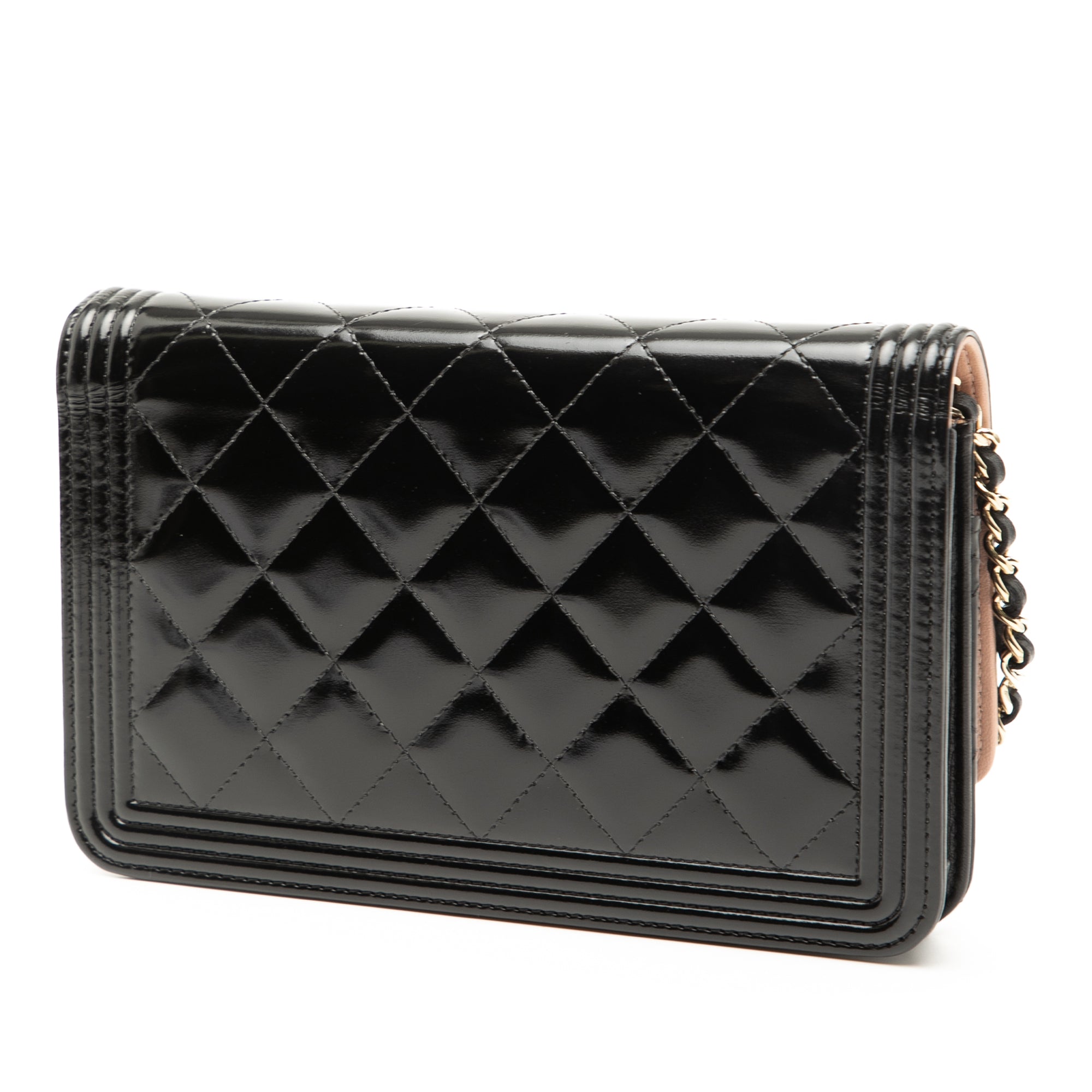 Chanel Quilted Patent Boy Wallet on Chain - image 2