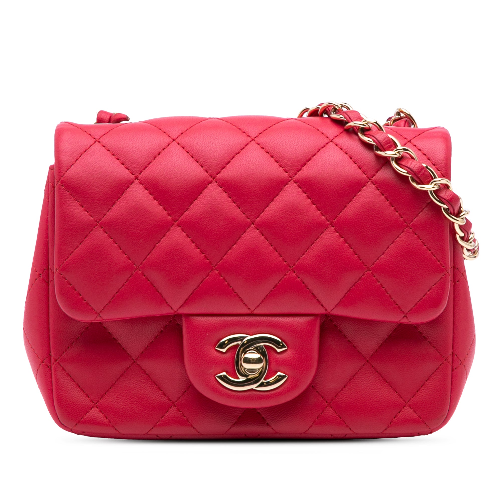 Chanel Mini Square Classic Lambskin Single Flap - image 1