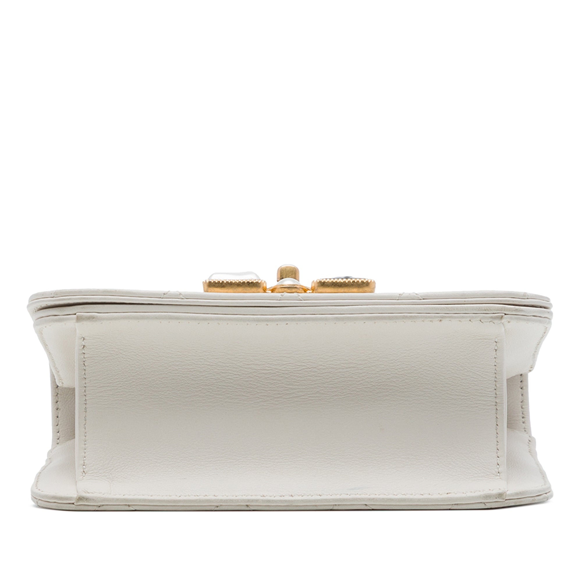 Chanel Small CC Quilted Calfskin Crystal Pearl Full Flap - image 3
