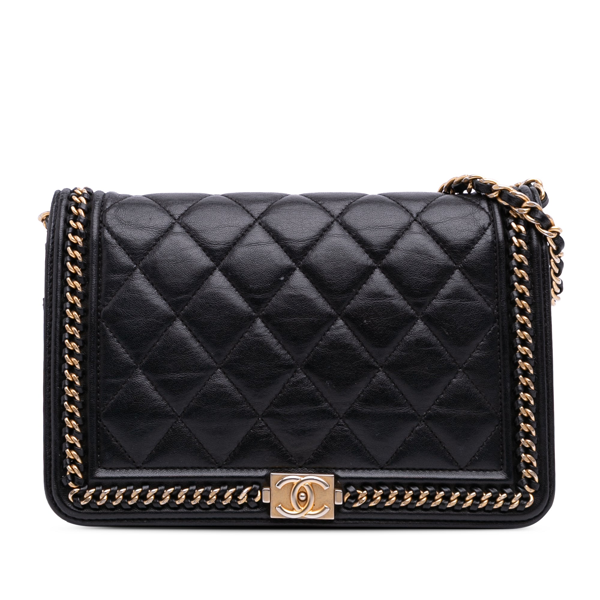 Chanel Quilted Calfskin Chain Around Boy Wallet On Chain - image 1