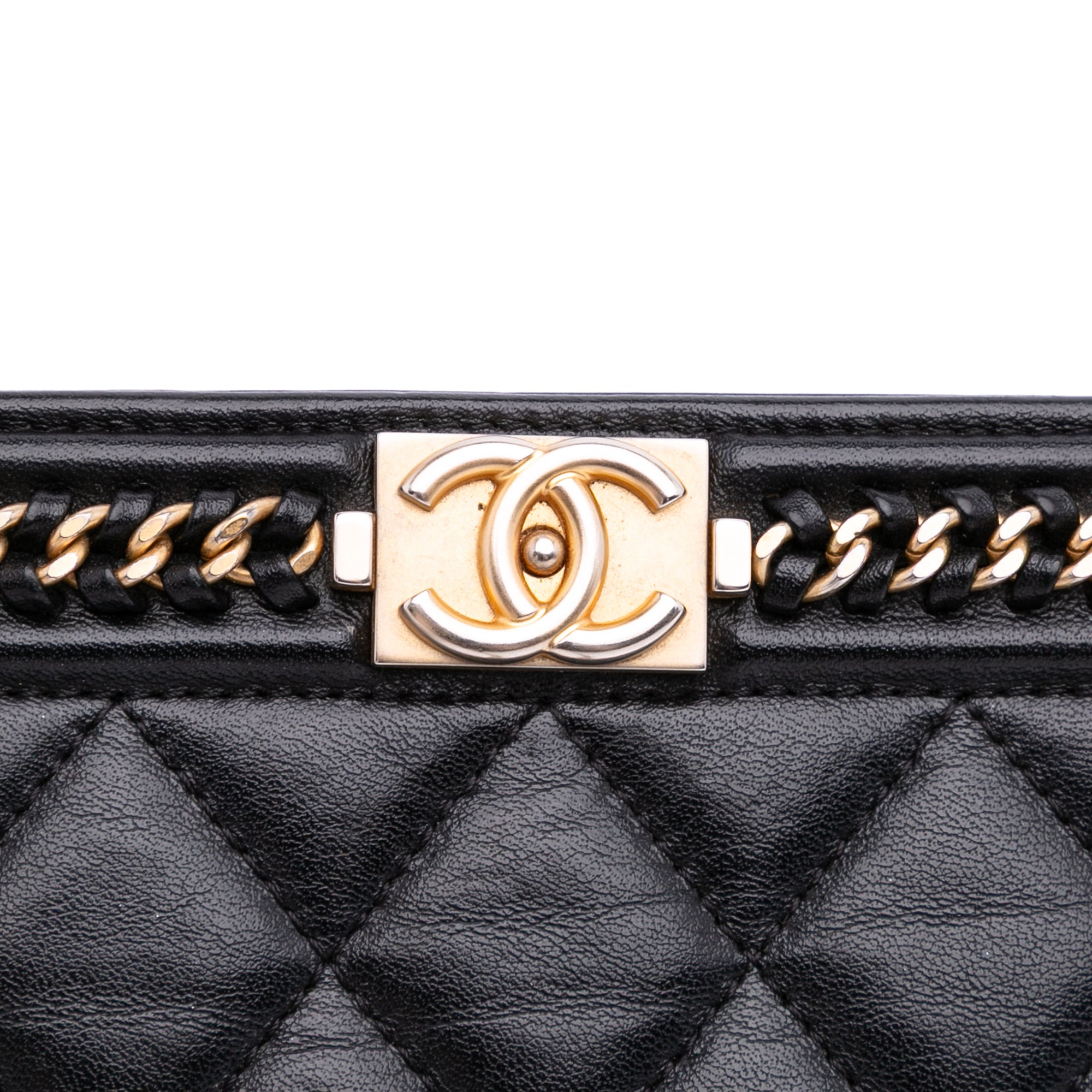 Chanel Quilted Calfskin Chain Around Boy Wallet On Chain - image 9