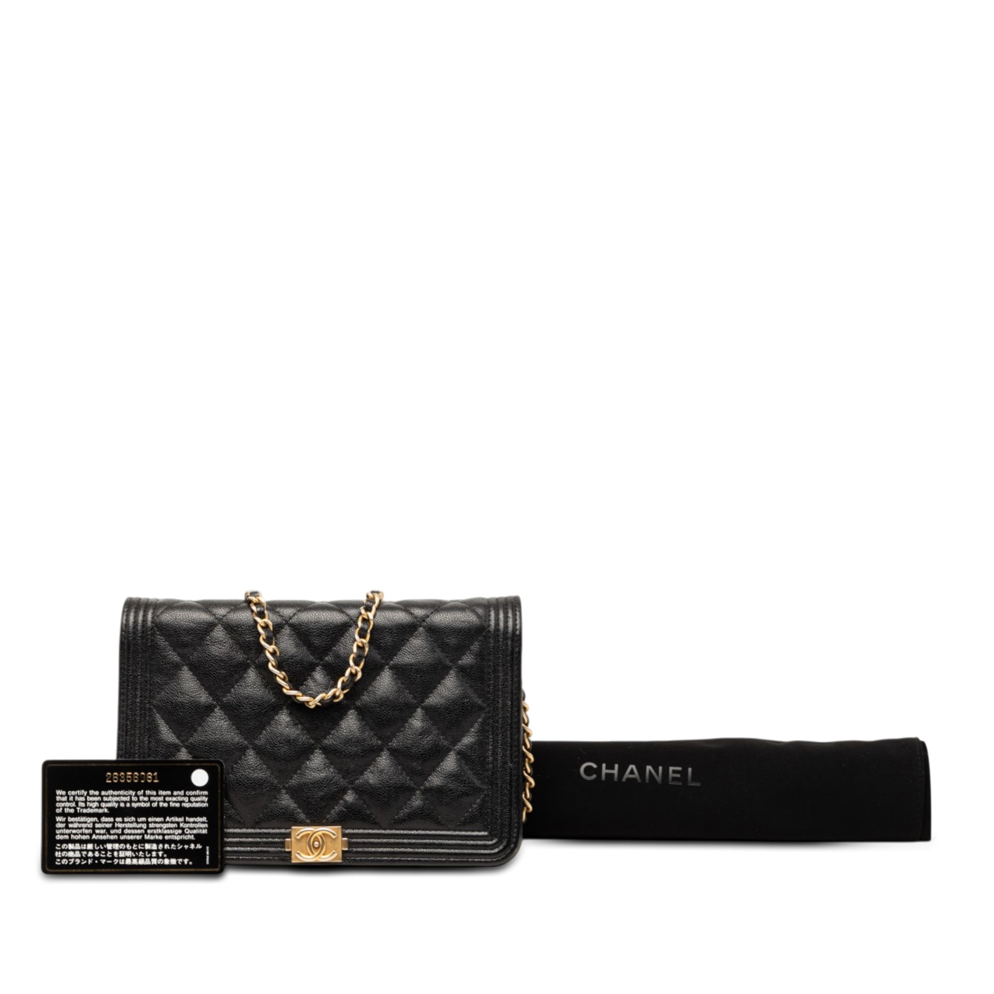 Chanel Quilted Caviar Boy Wallet on Chain - image 8